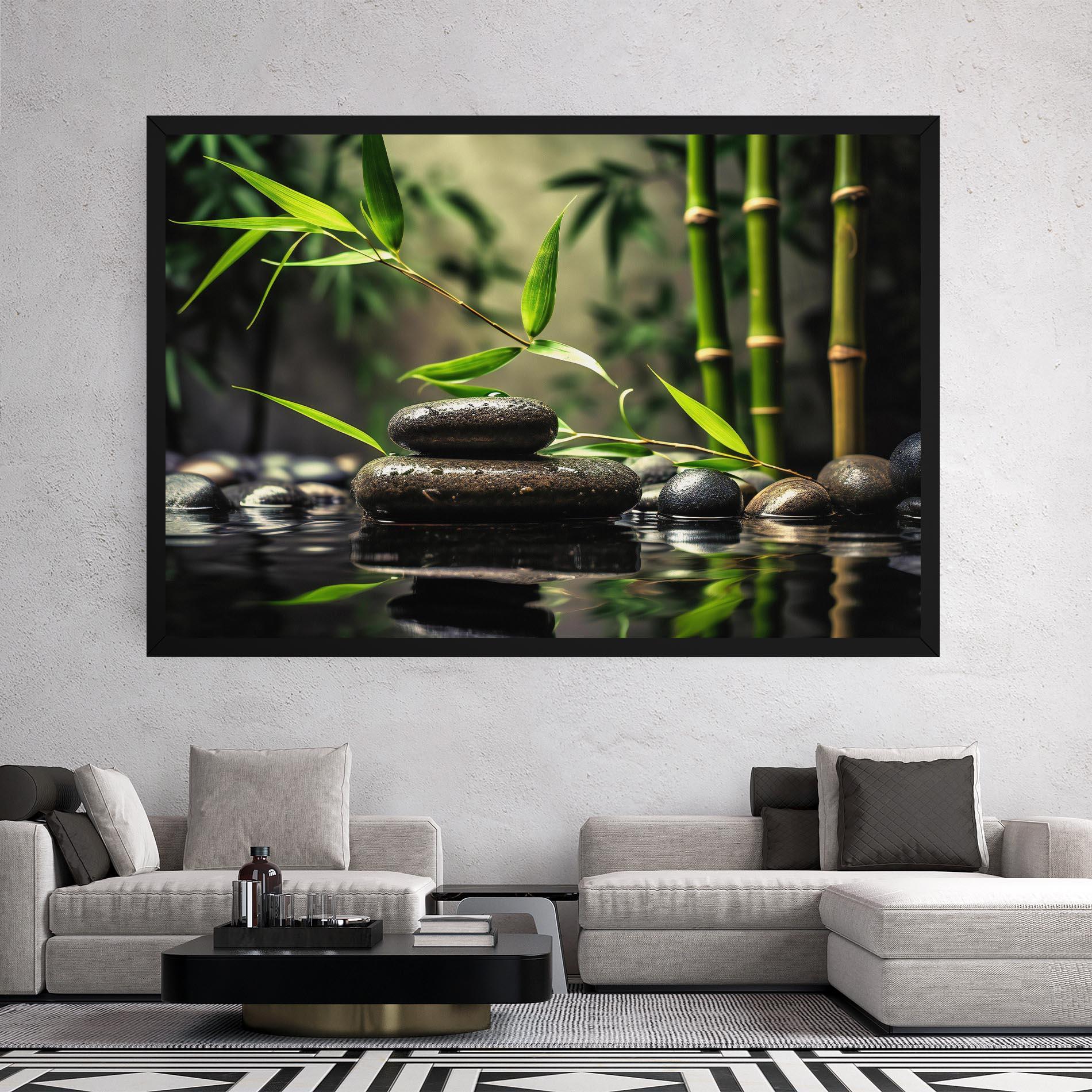 Leinwandbild Bamboo Plant Water mockup 2