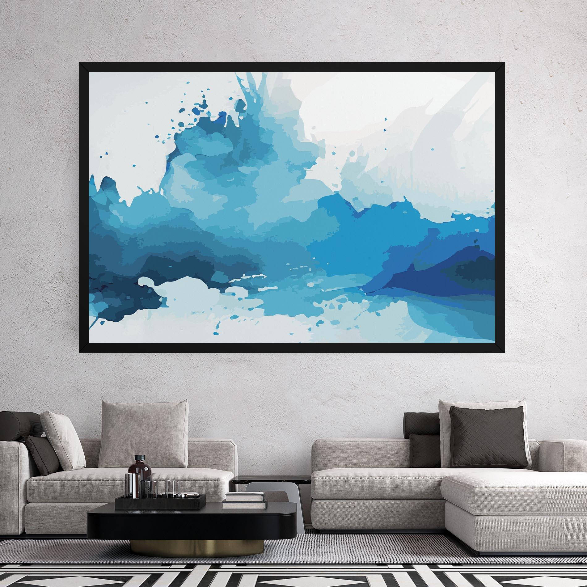 Leinwandbild Blue Water Art mockup 2