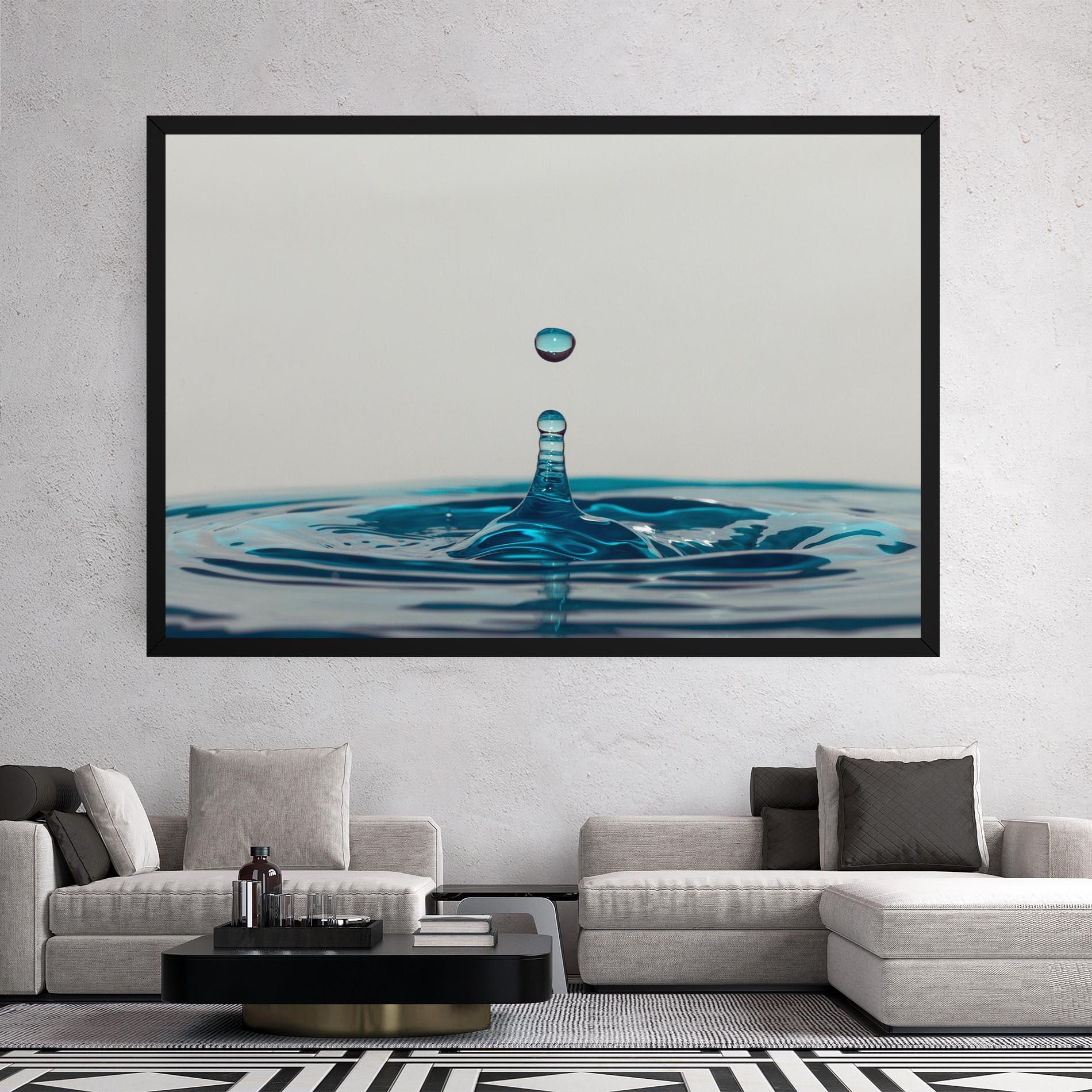 Leinwandbild Blue Water Drop mockup 2