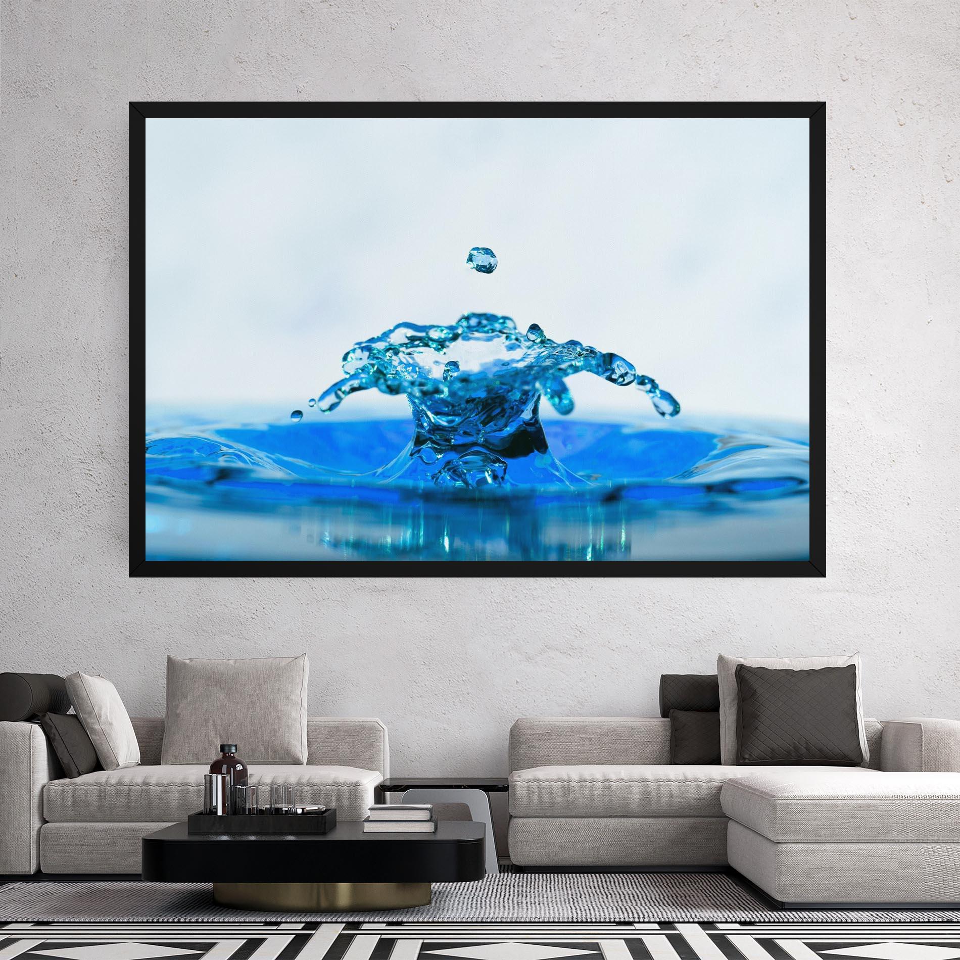Leinwandbild Blue Water Splash mockup 2