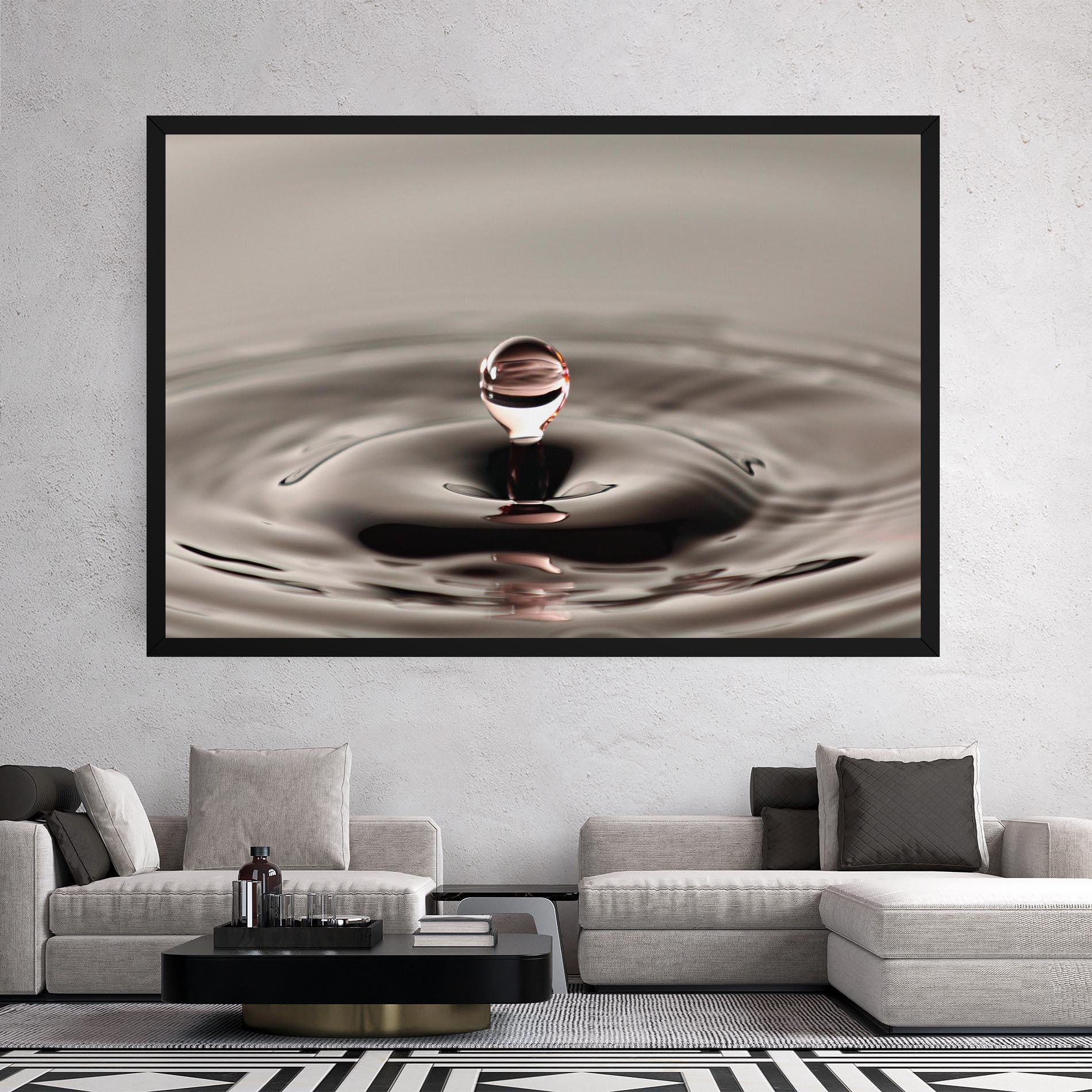 Leinwandbild Close Red Water Drop mockup 2