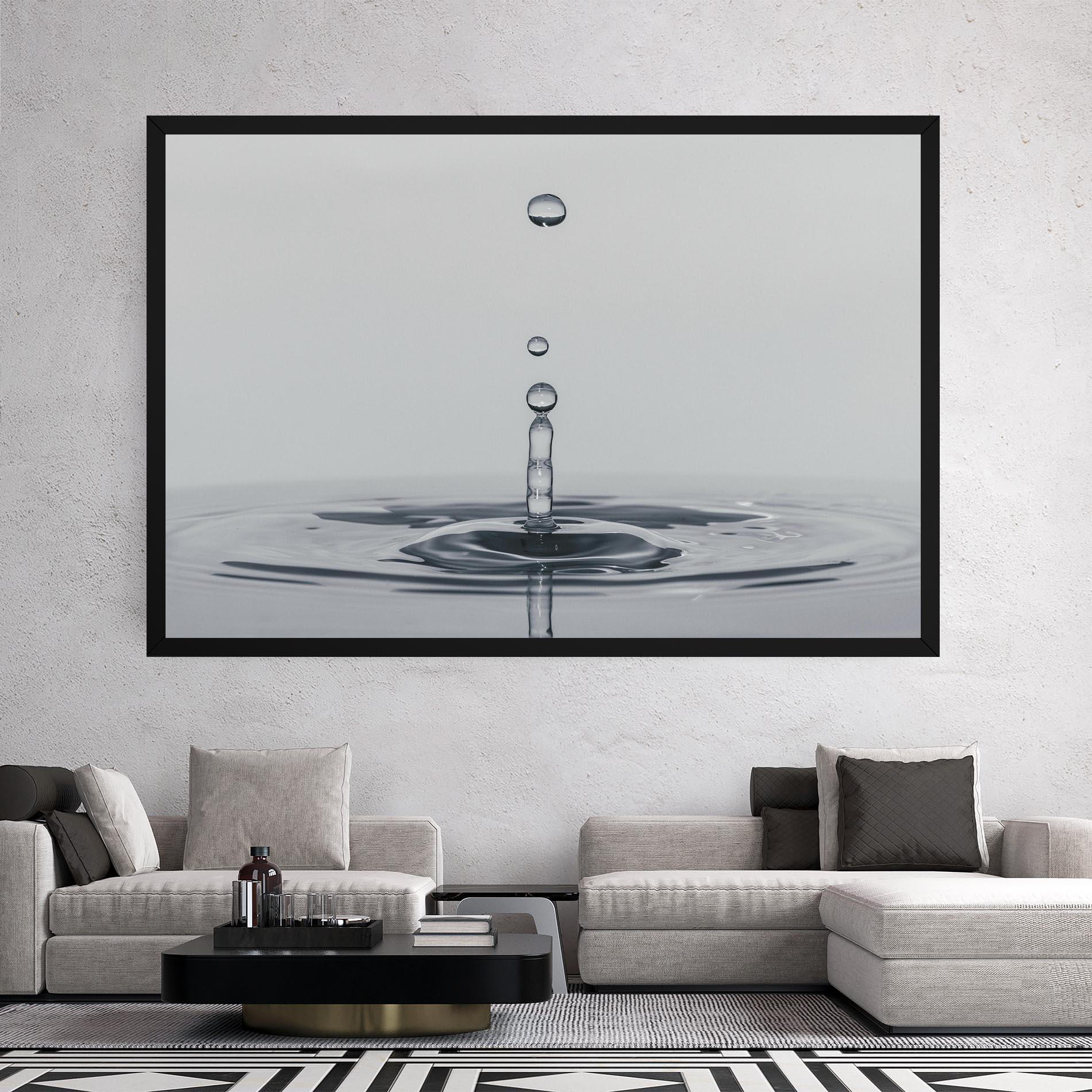Leinwandbild Grey Water Drop mockup 2