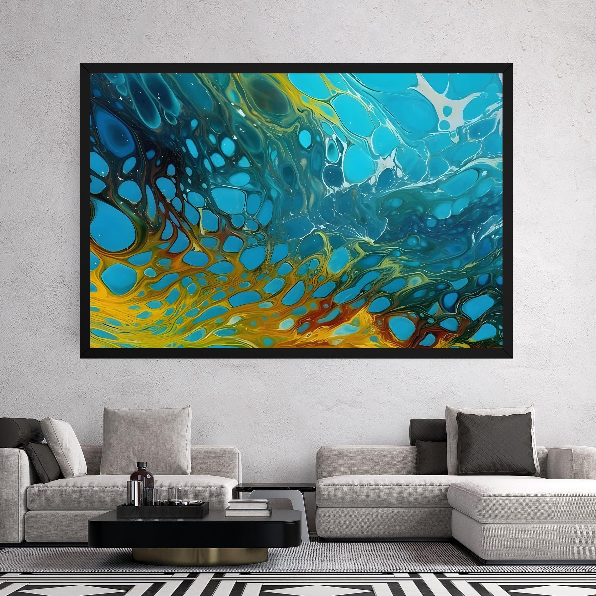 Leinwandbild Yellow Green Ocean mockup 2