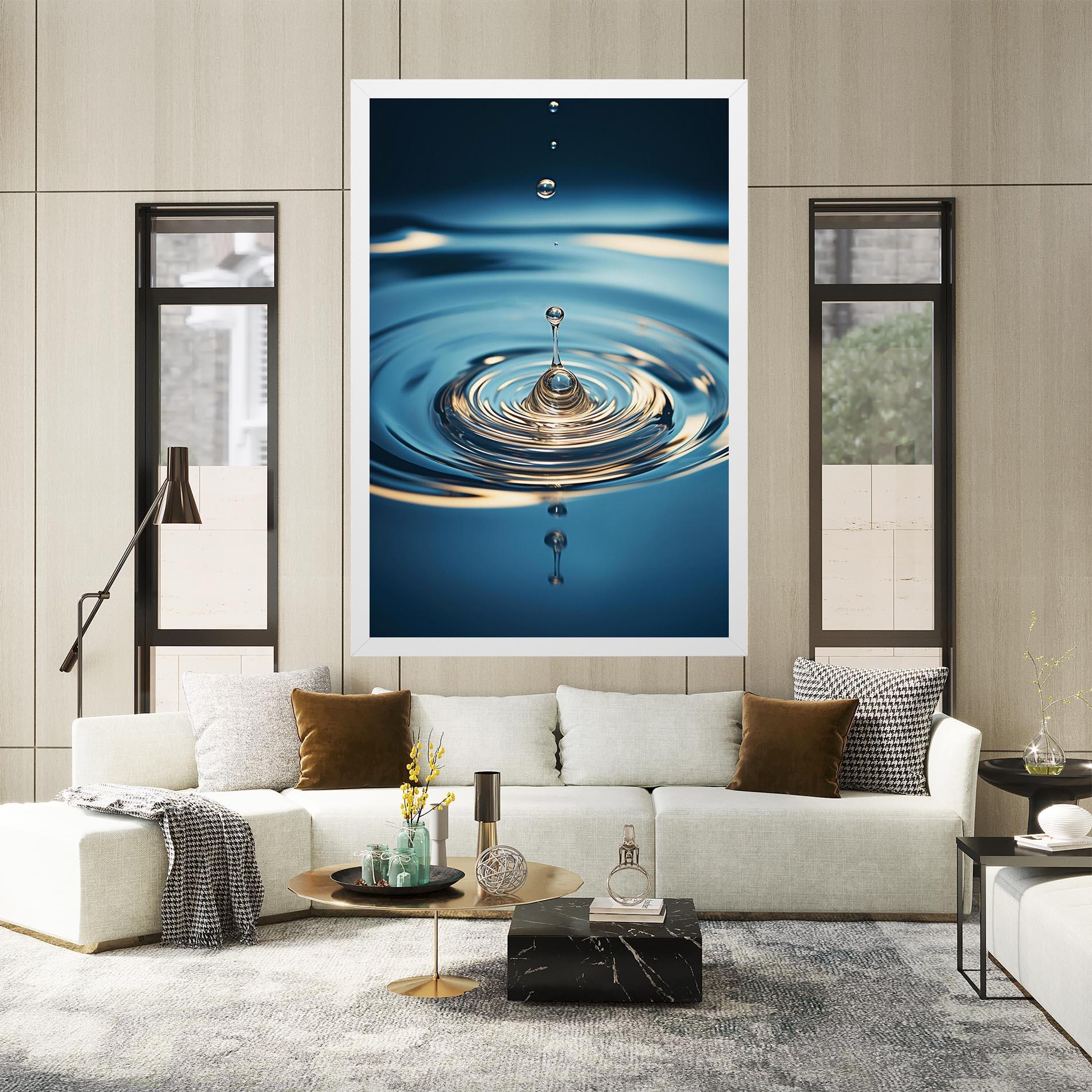 Leinwandbild Cream Water Drop mockup 2