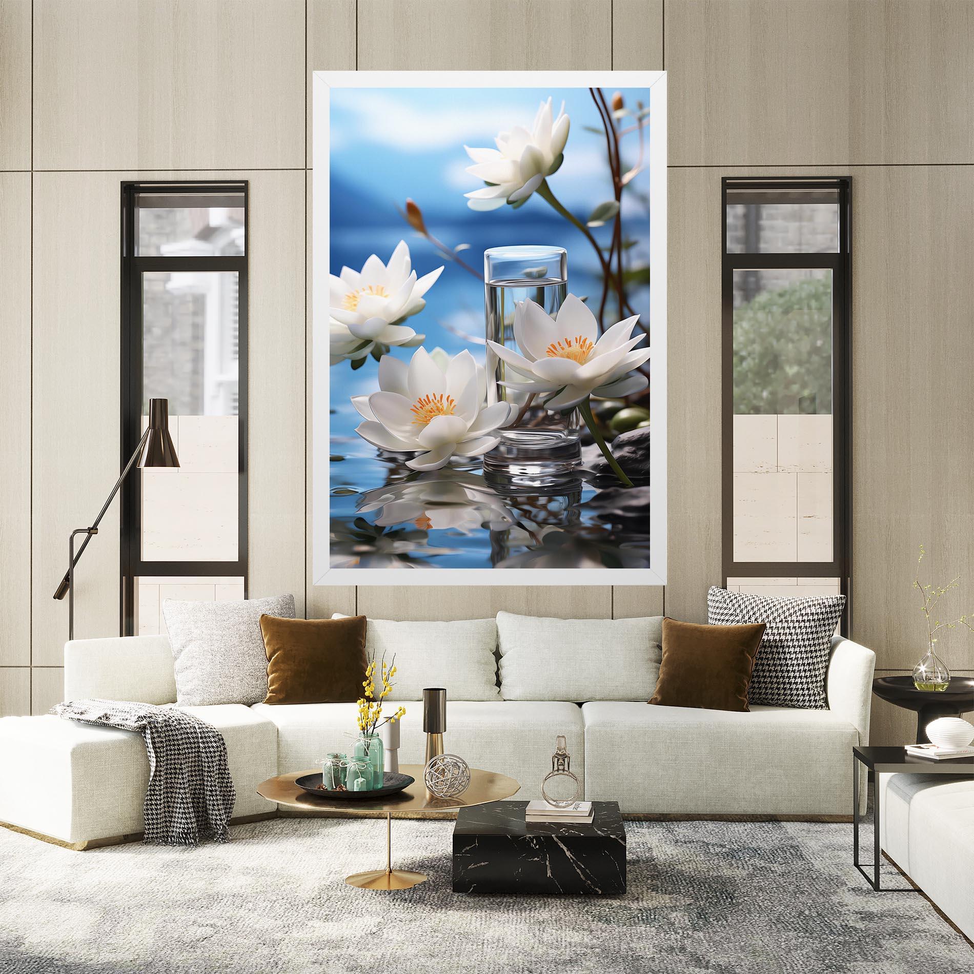 Leinwandbild Flower Water Glass mockup 2