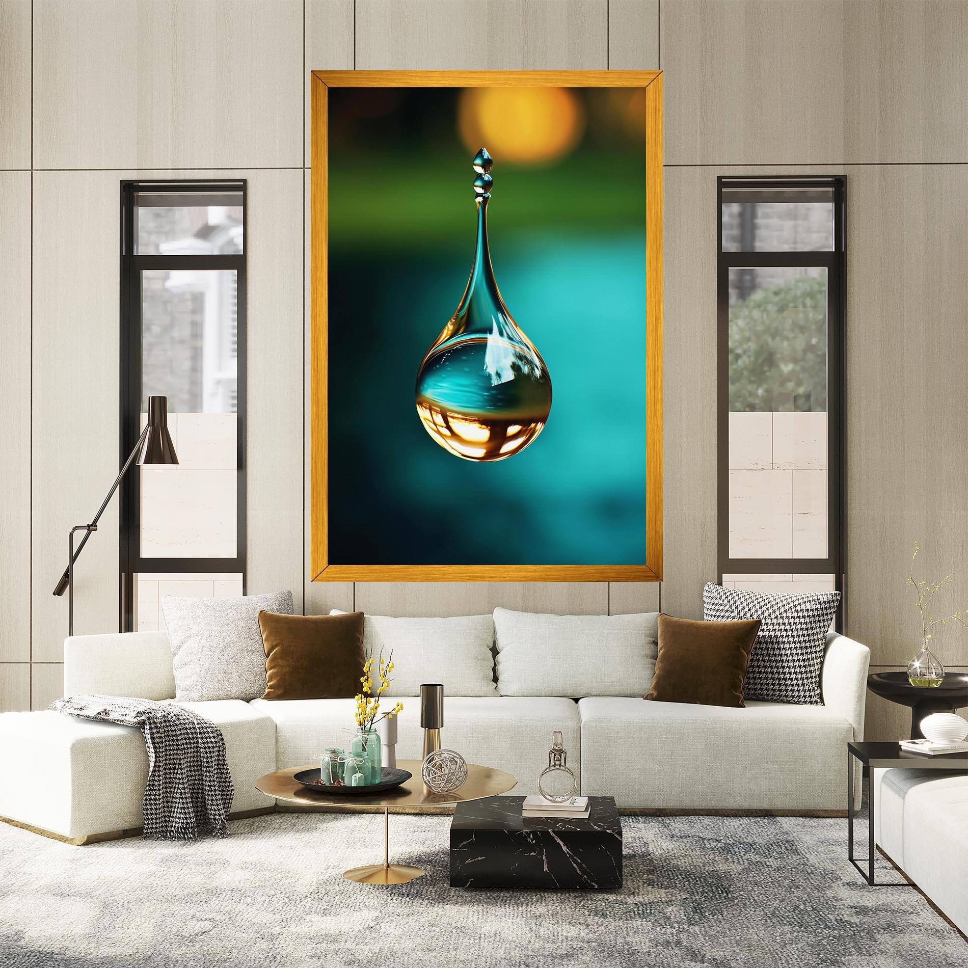 Leinwandbild Big Green Drop mockup 2