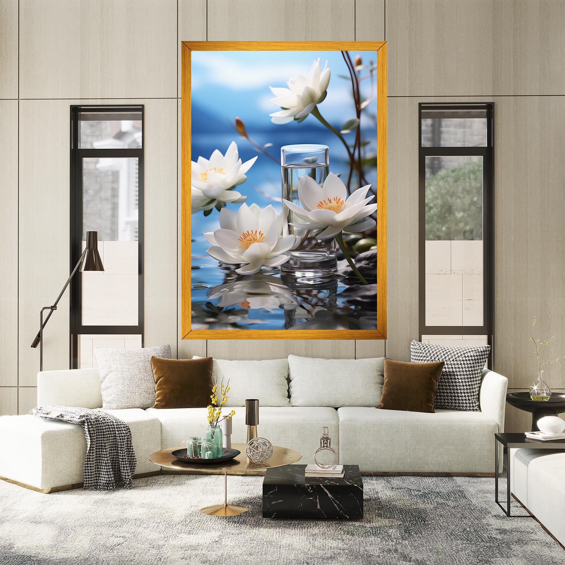 Leinwandbild Flower Water Glass mockup 2