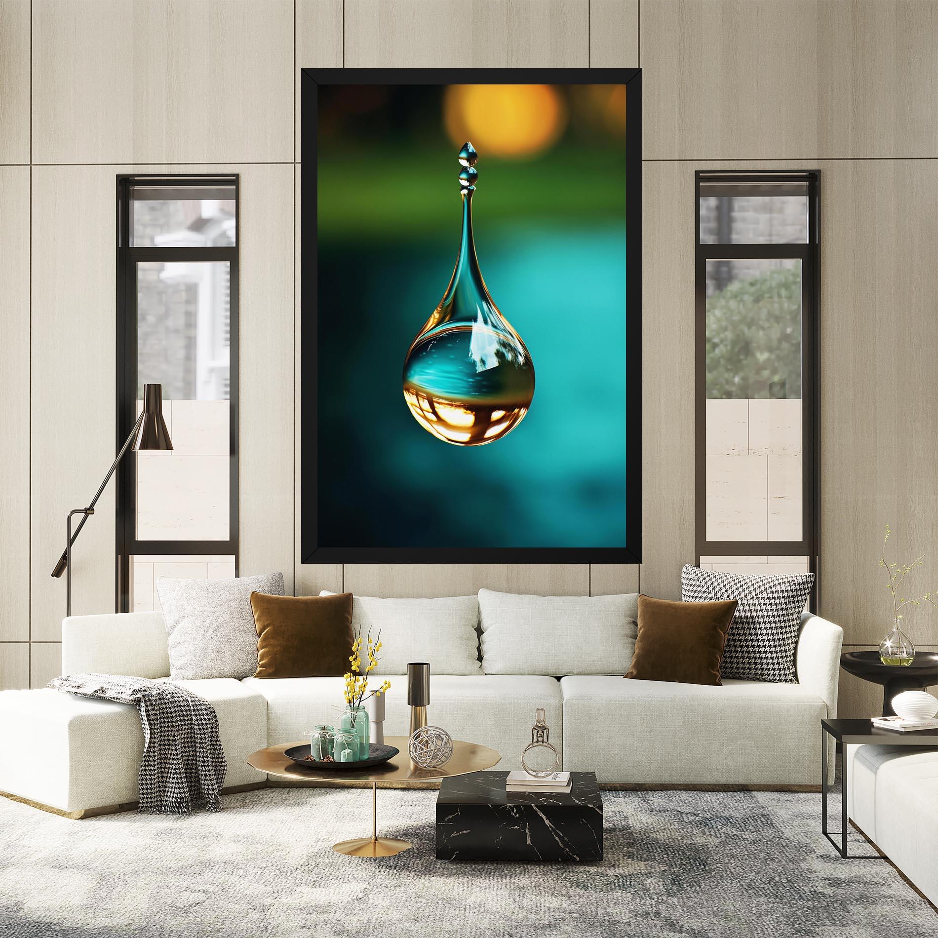 Leinwandbild Big Green Drop mockup 2