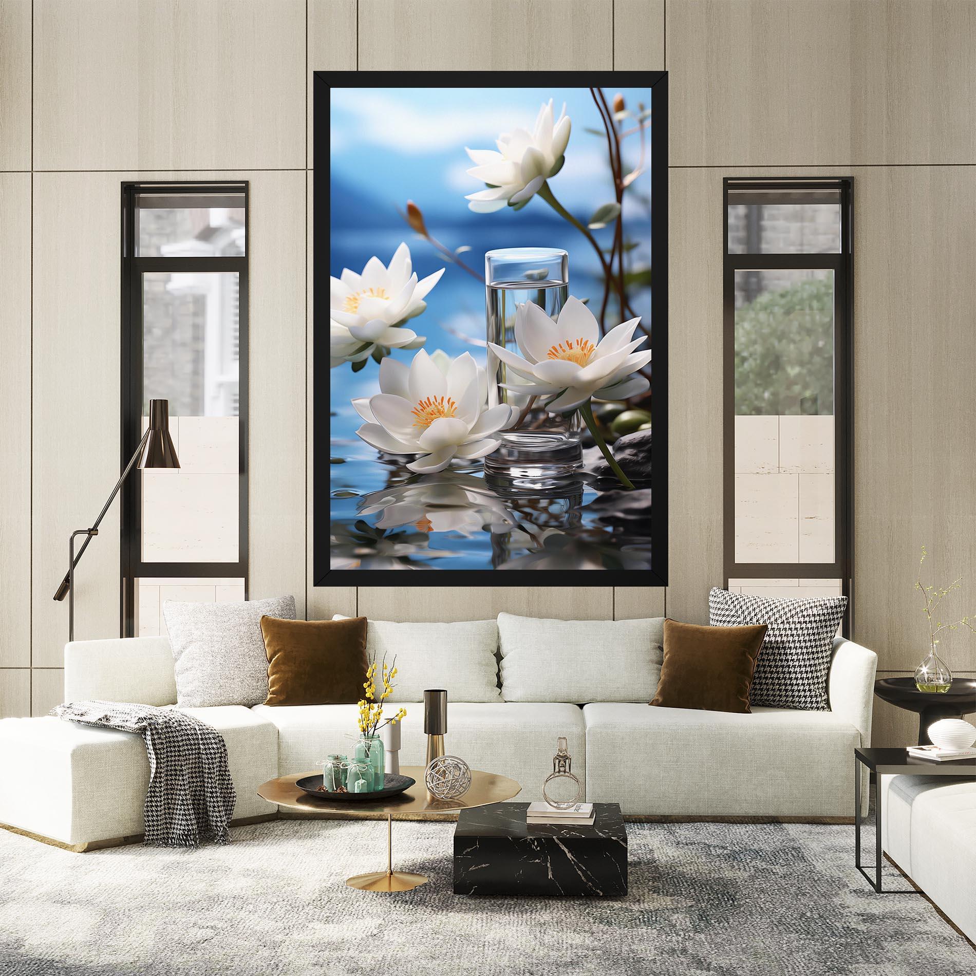 Leinwandbild Flower Water Glass mockup 2