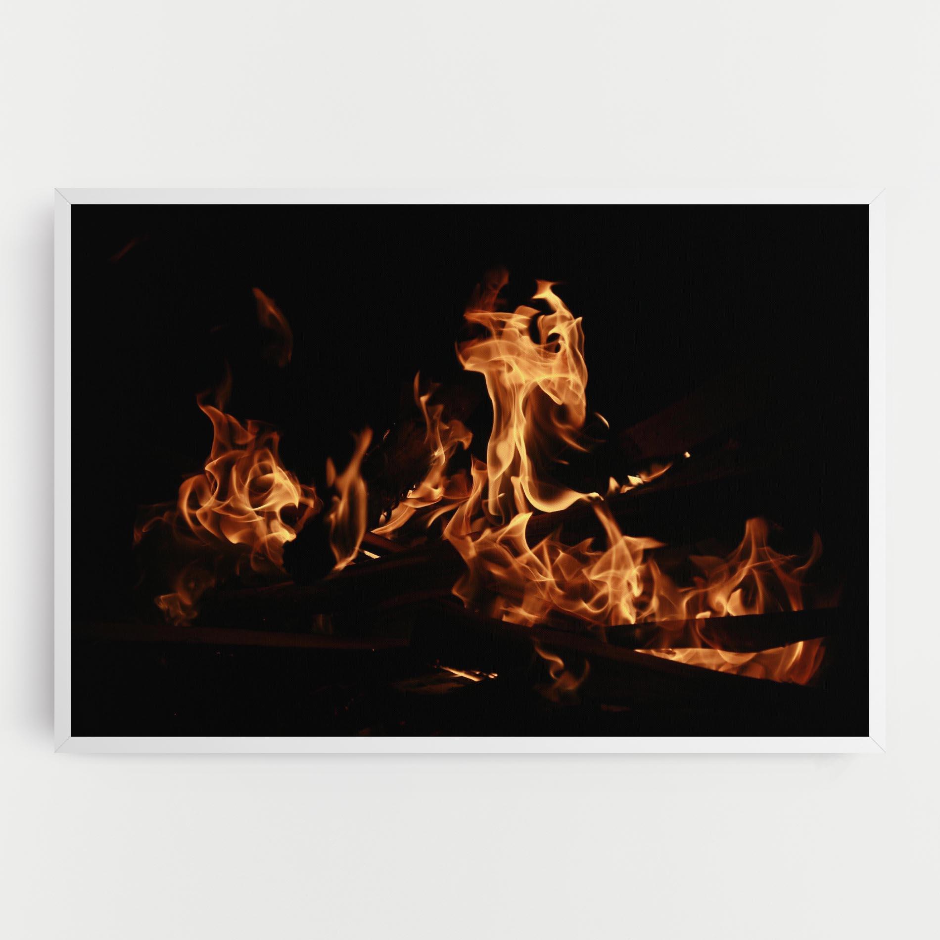 Leinwandbild Fire On Black mockup 0