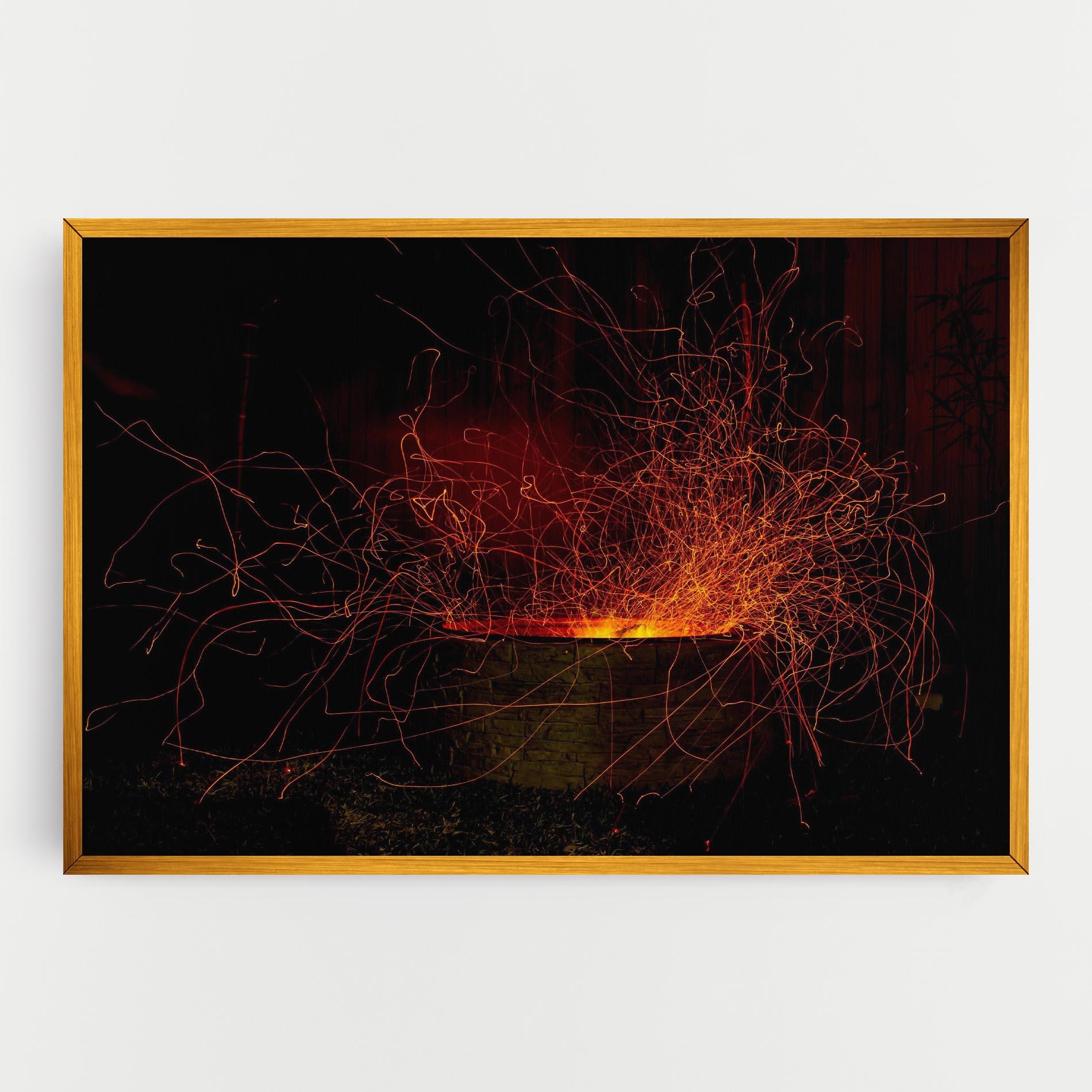Leinwandbild Fire Drawing Effect mockup 0