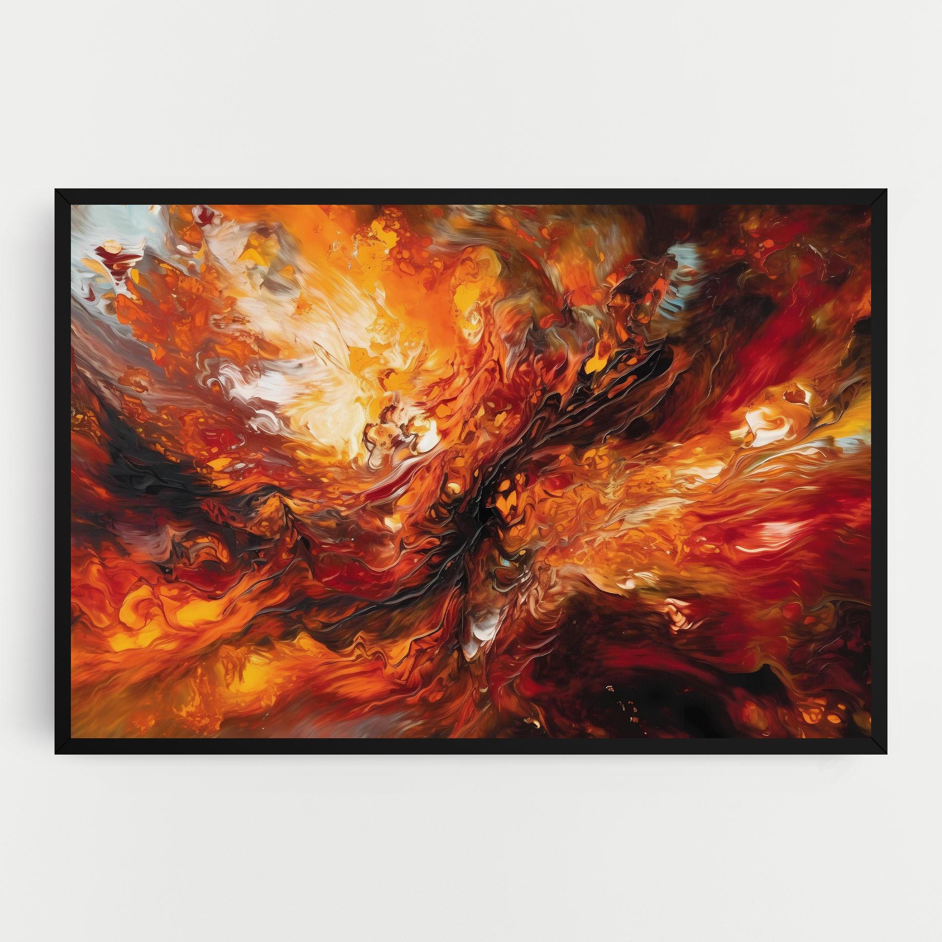 Leinwandbild Fiery Red Orange Art mockup 0
