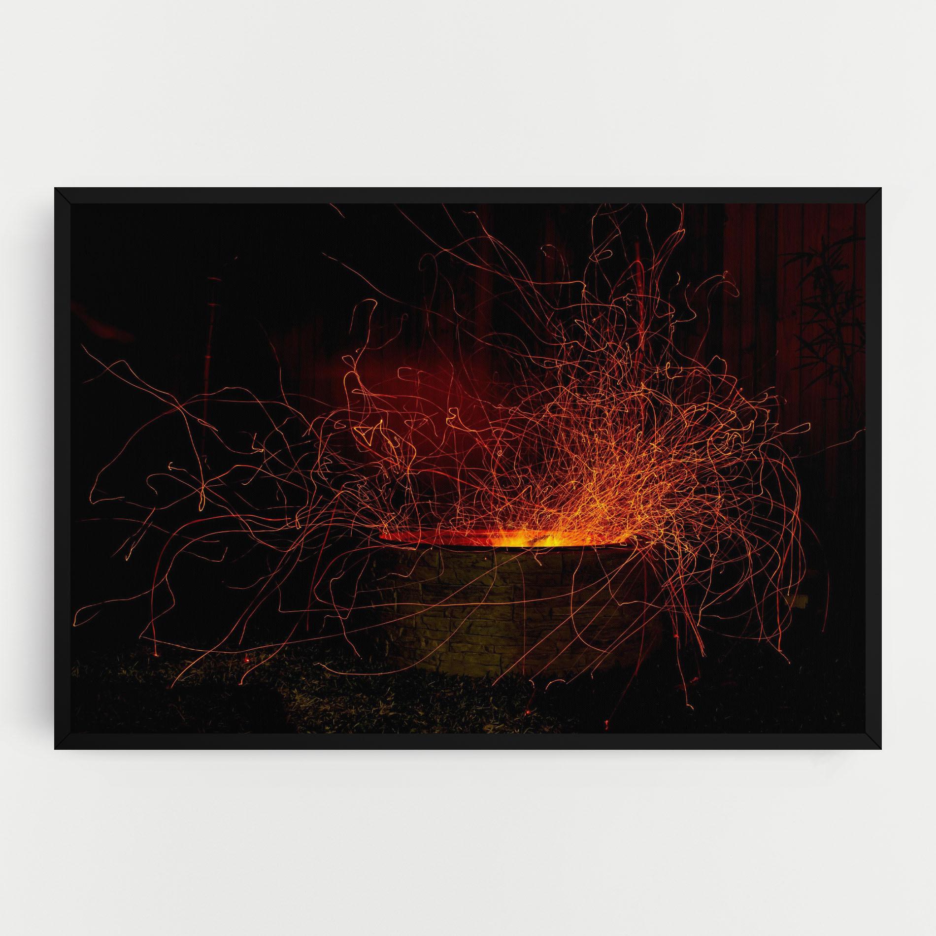 Leinwandbild Fire Drawing Effect mockup 0