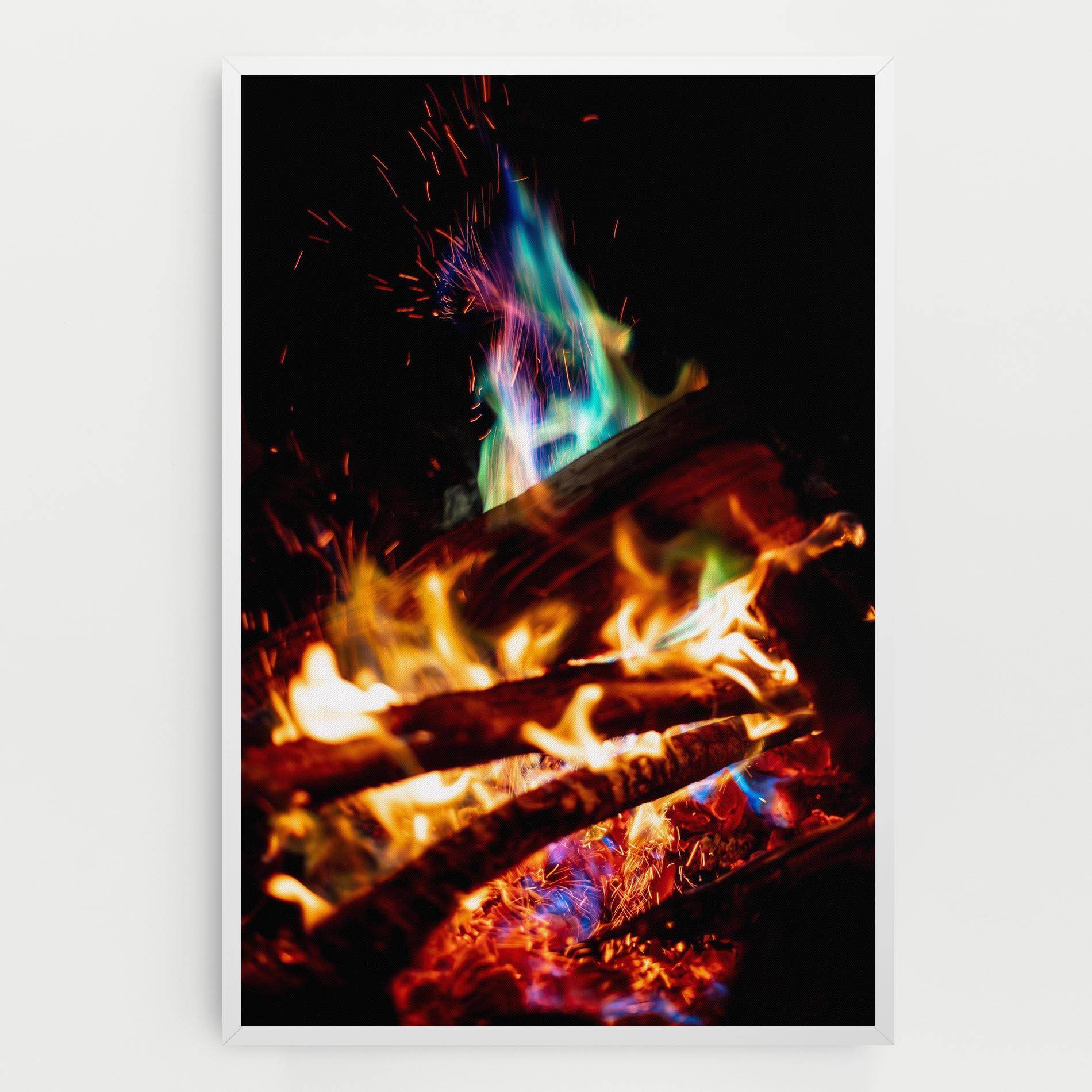 Leinwandbild Blue Green Fire mockup 0