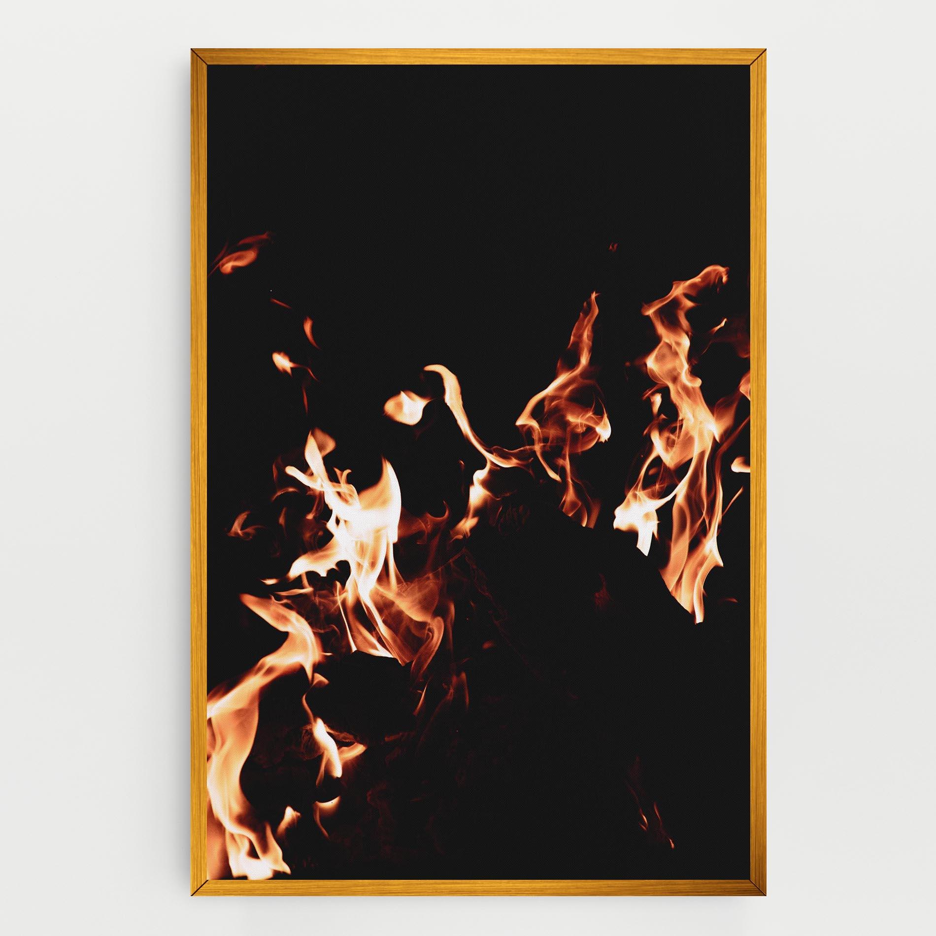 Leinwandbild Red Grey Fire mockup 0