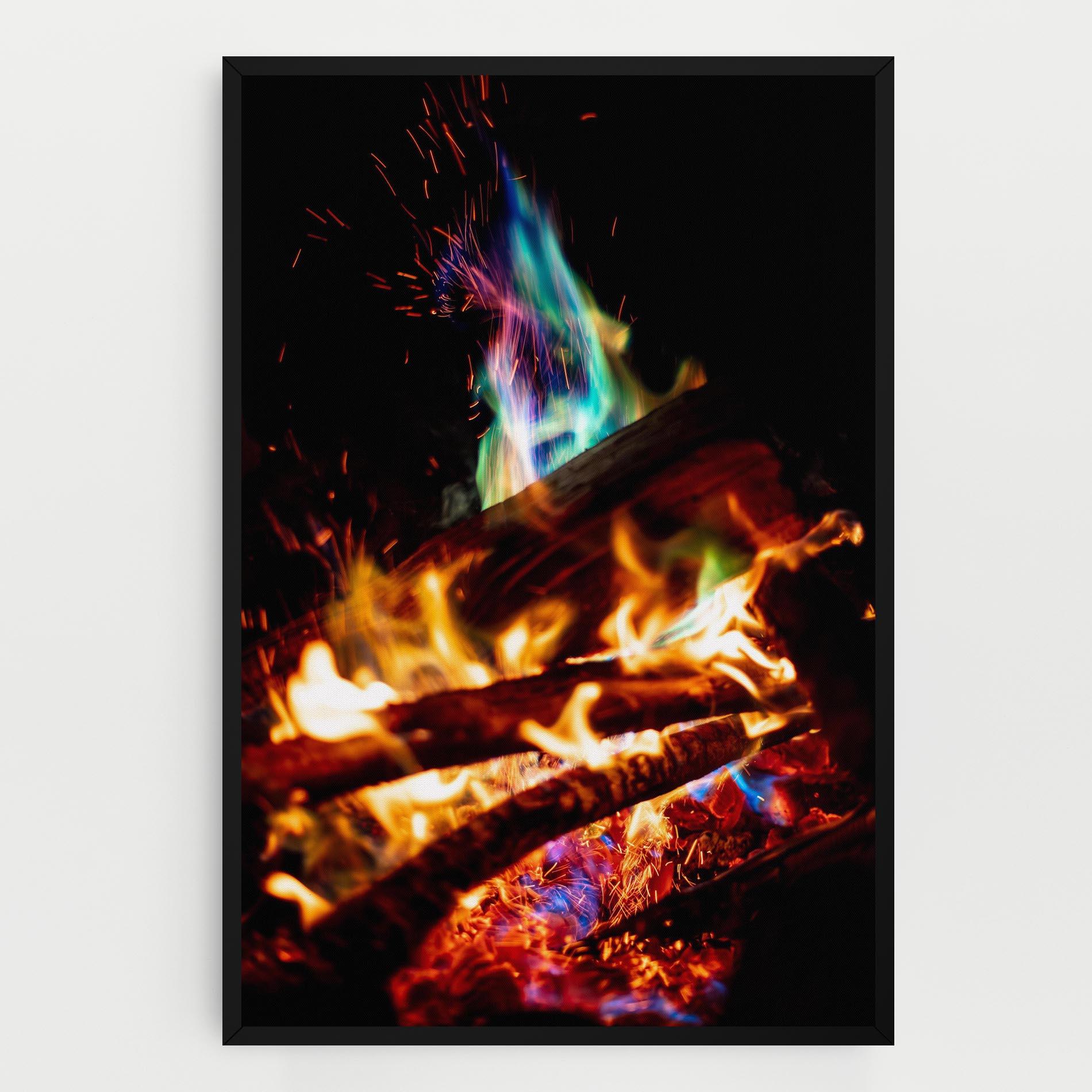 Leinwandbild Blue Green Fire mockup 0