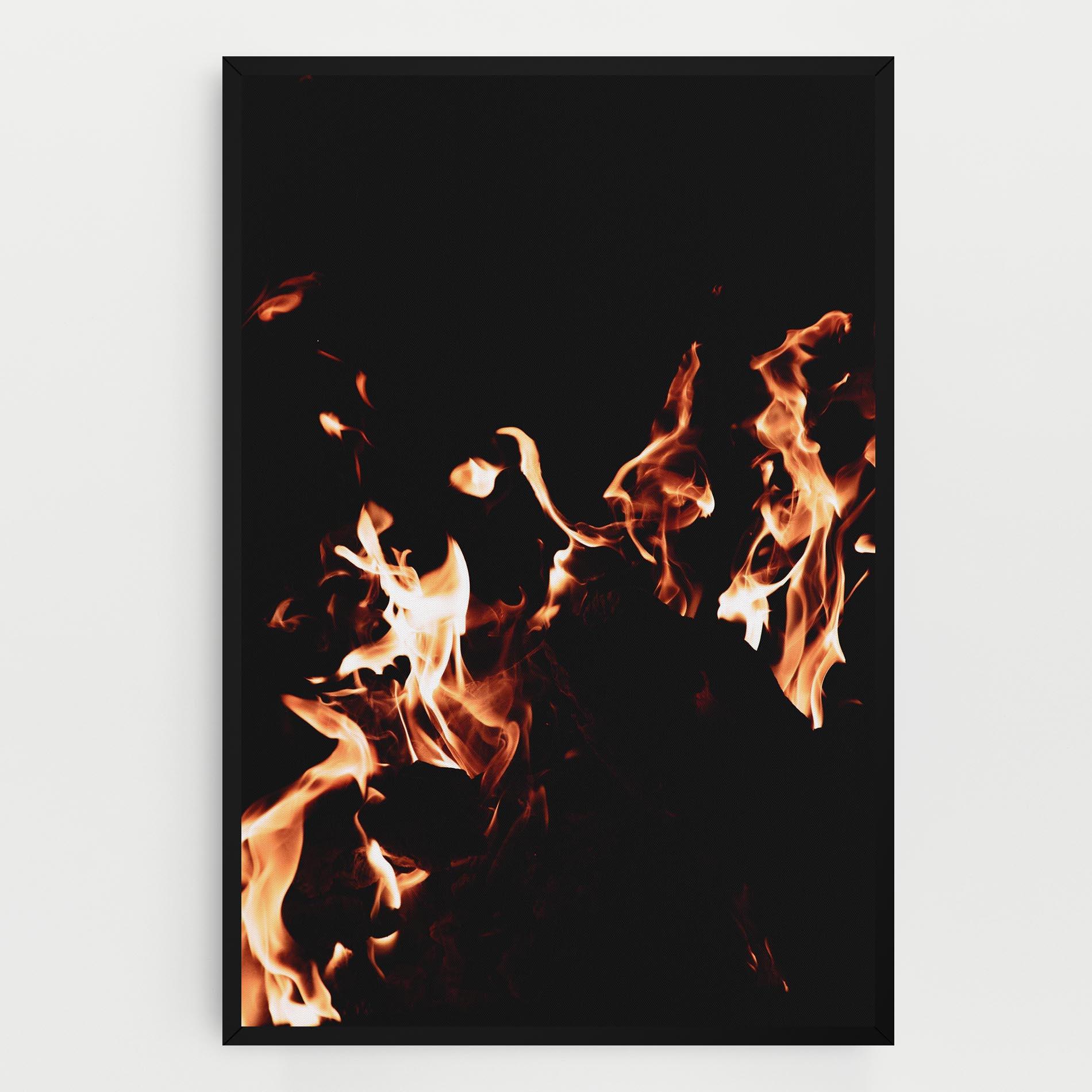 Leinwandbild Red Grey Fire mockup 0