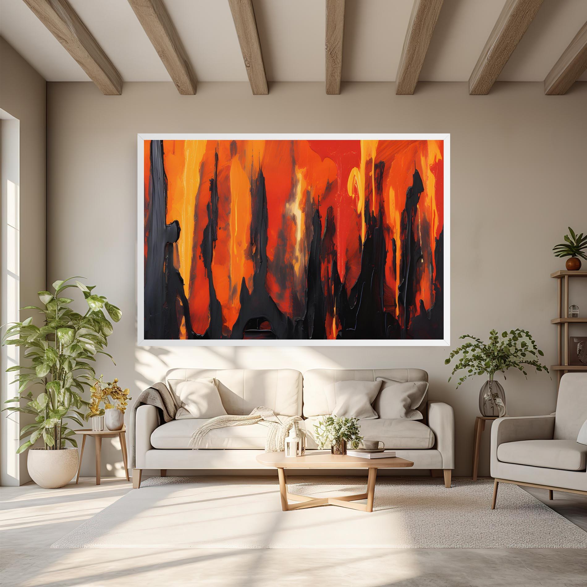 Leinwandbild Abstract Fire Art mockup 6
