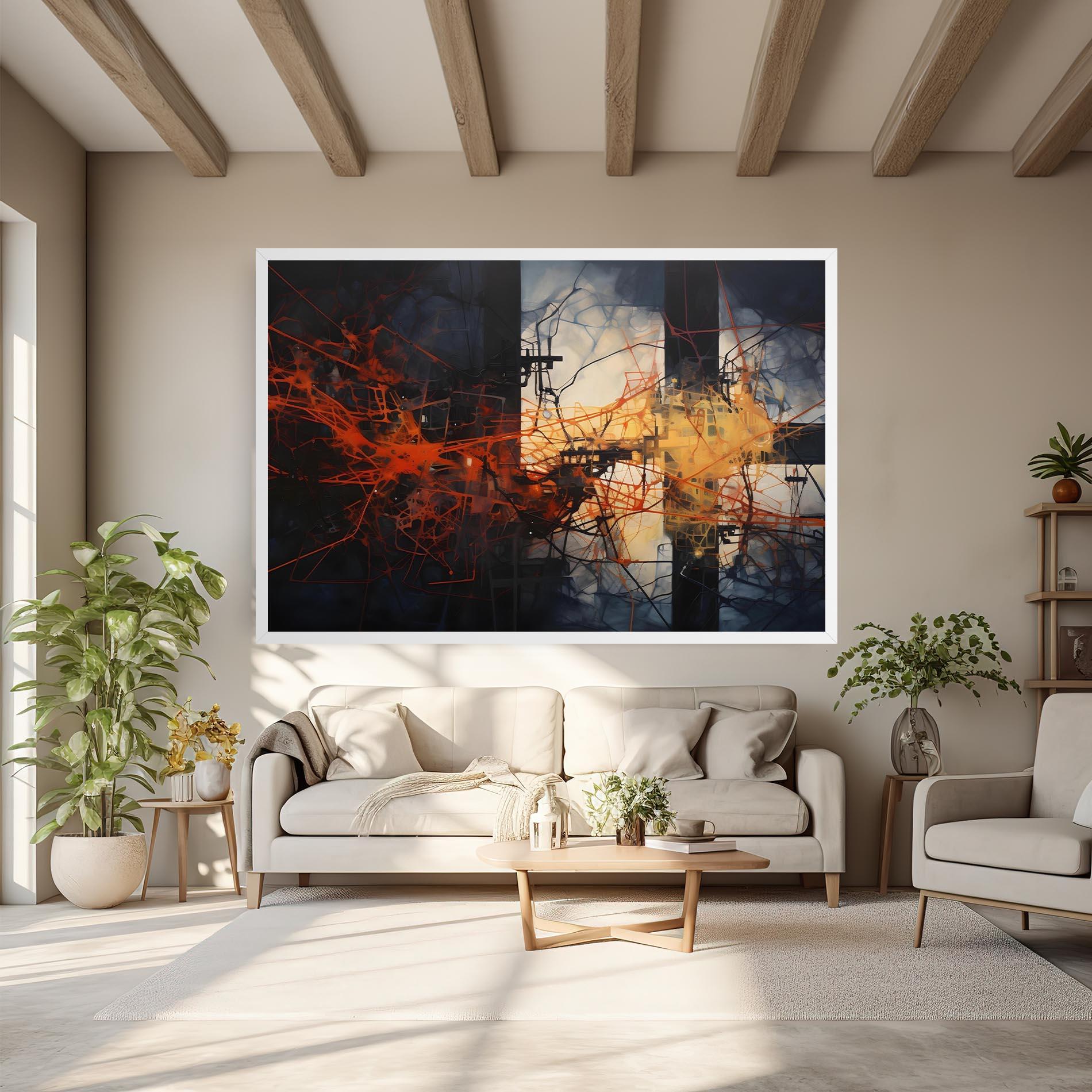 Leinwandbild Abstract Fire Style mockup 6