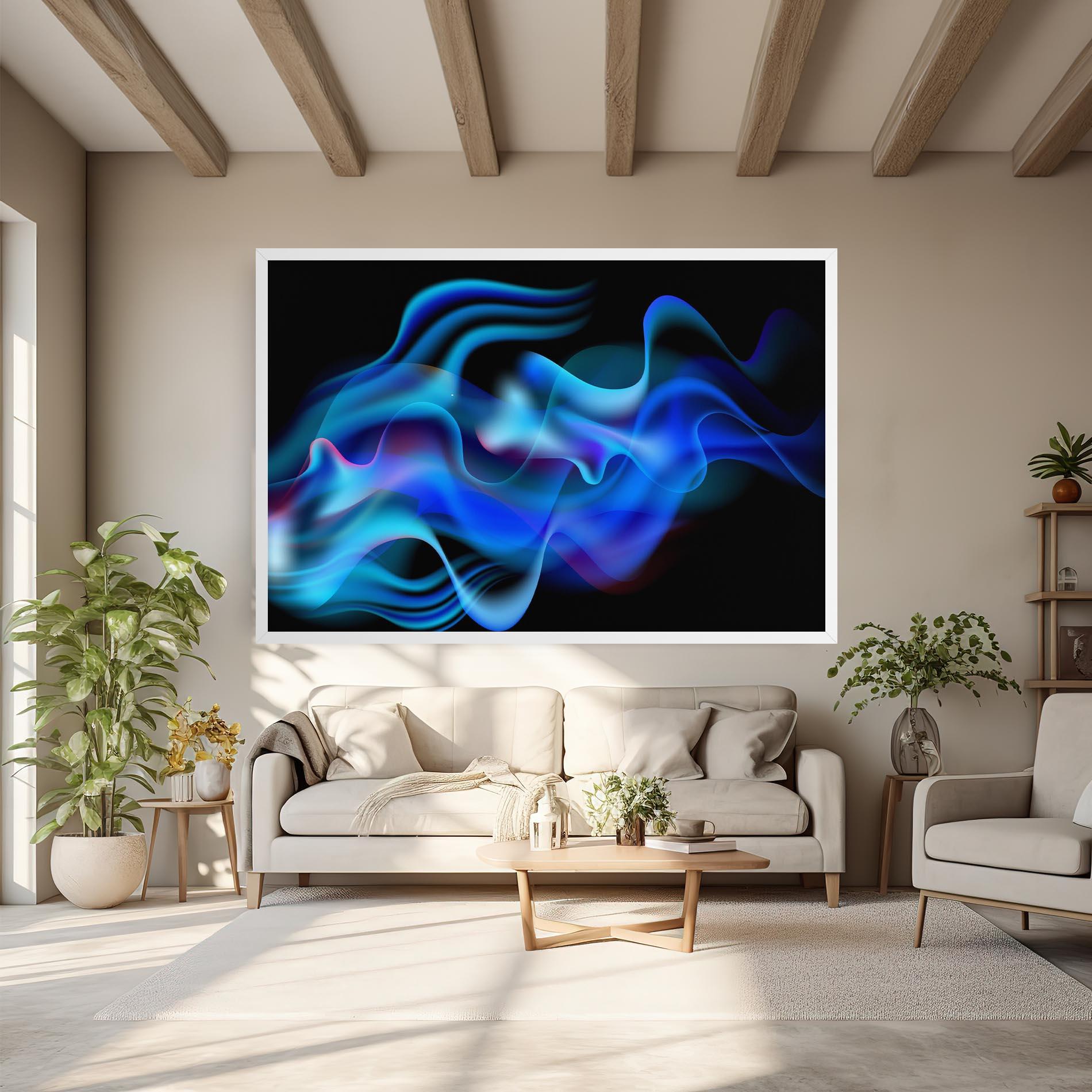 Leinwandbild Blue Fire mockup 6