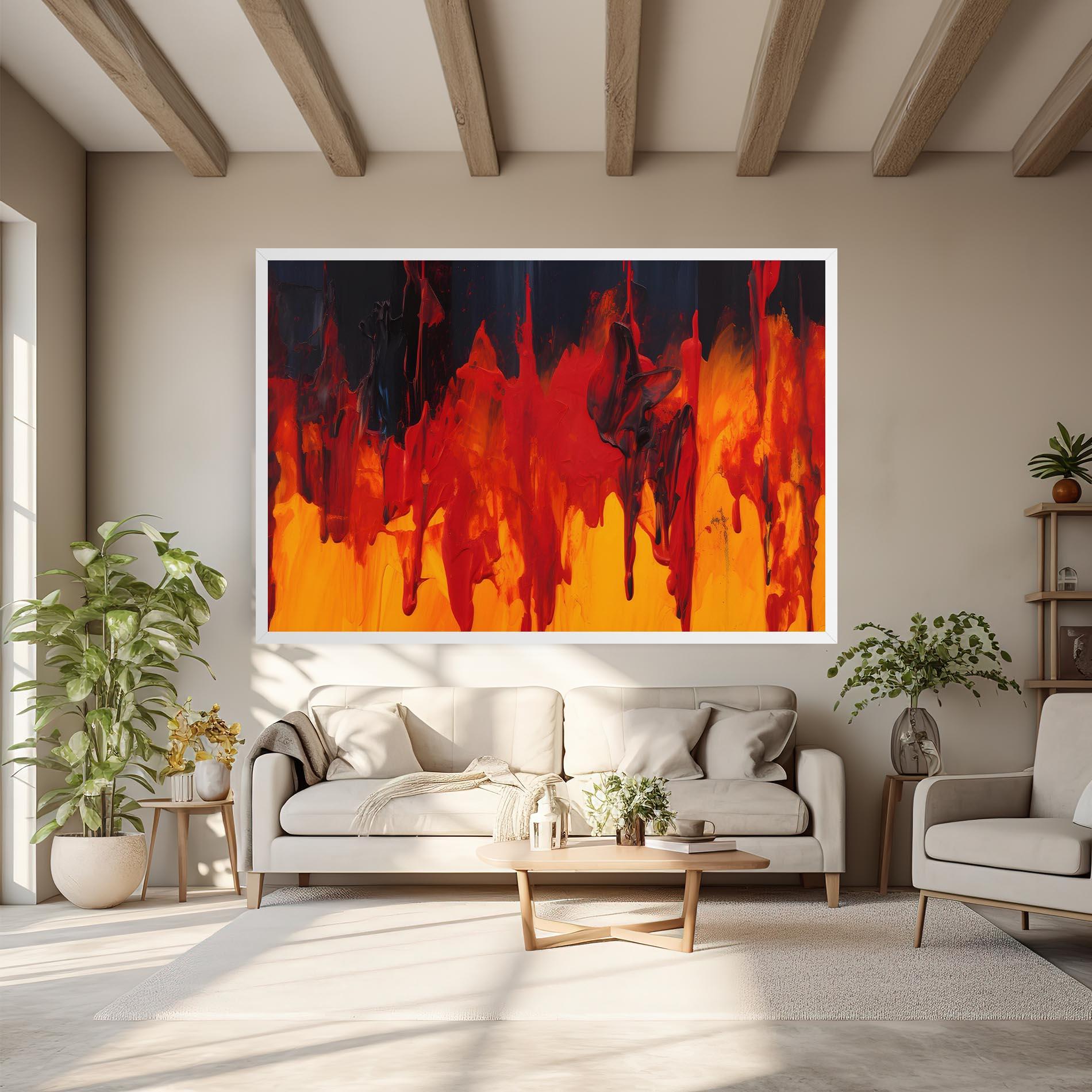 Leinwandbild Colorful Fire Art mockup 6