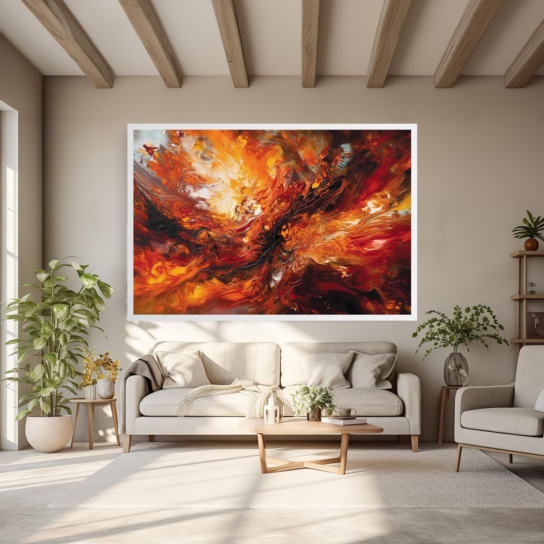Fiery Red Orange Art mockup 6