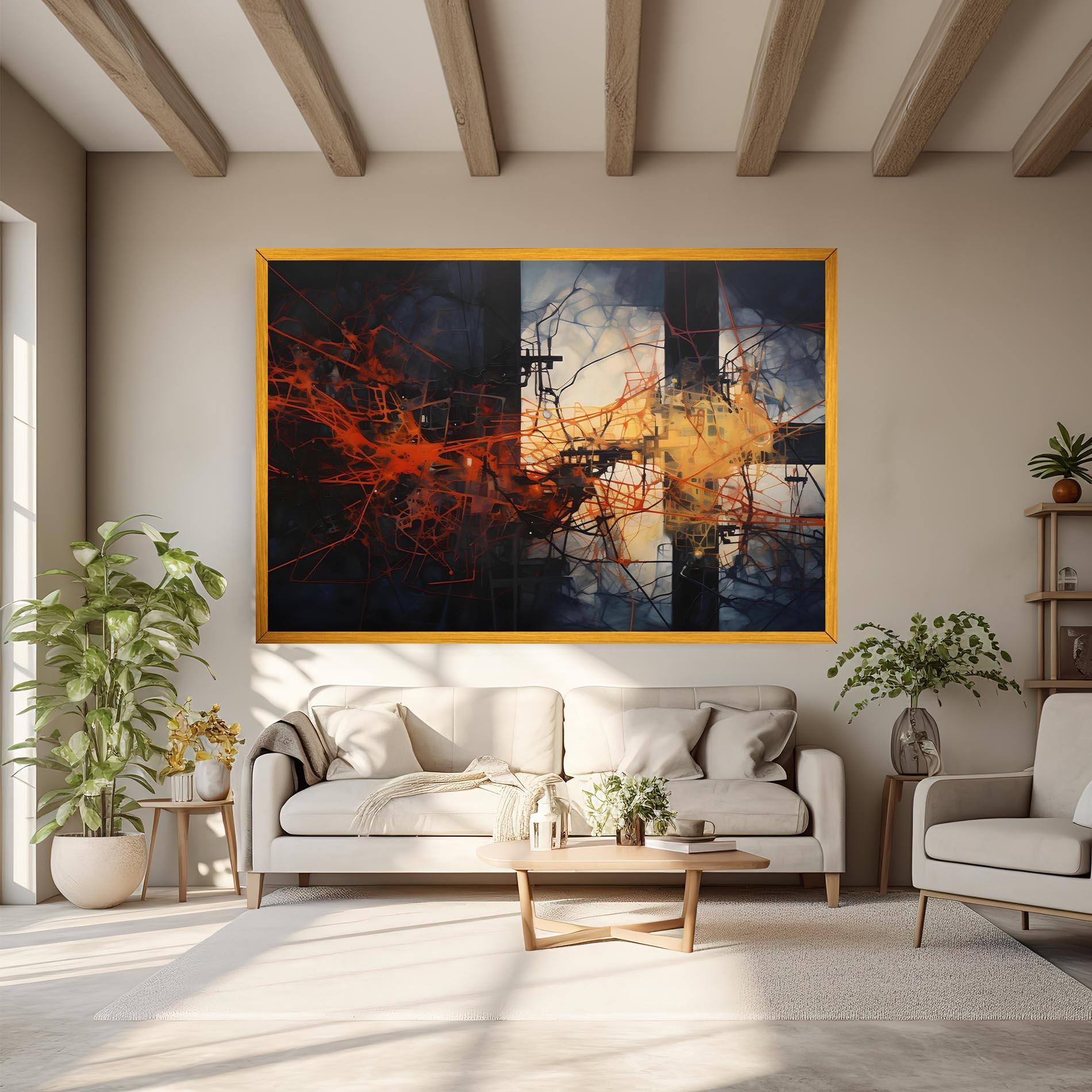 Leinwandbild Abstract Fire Style mockup 6