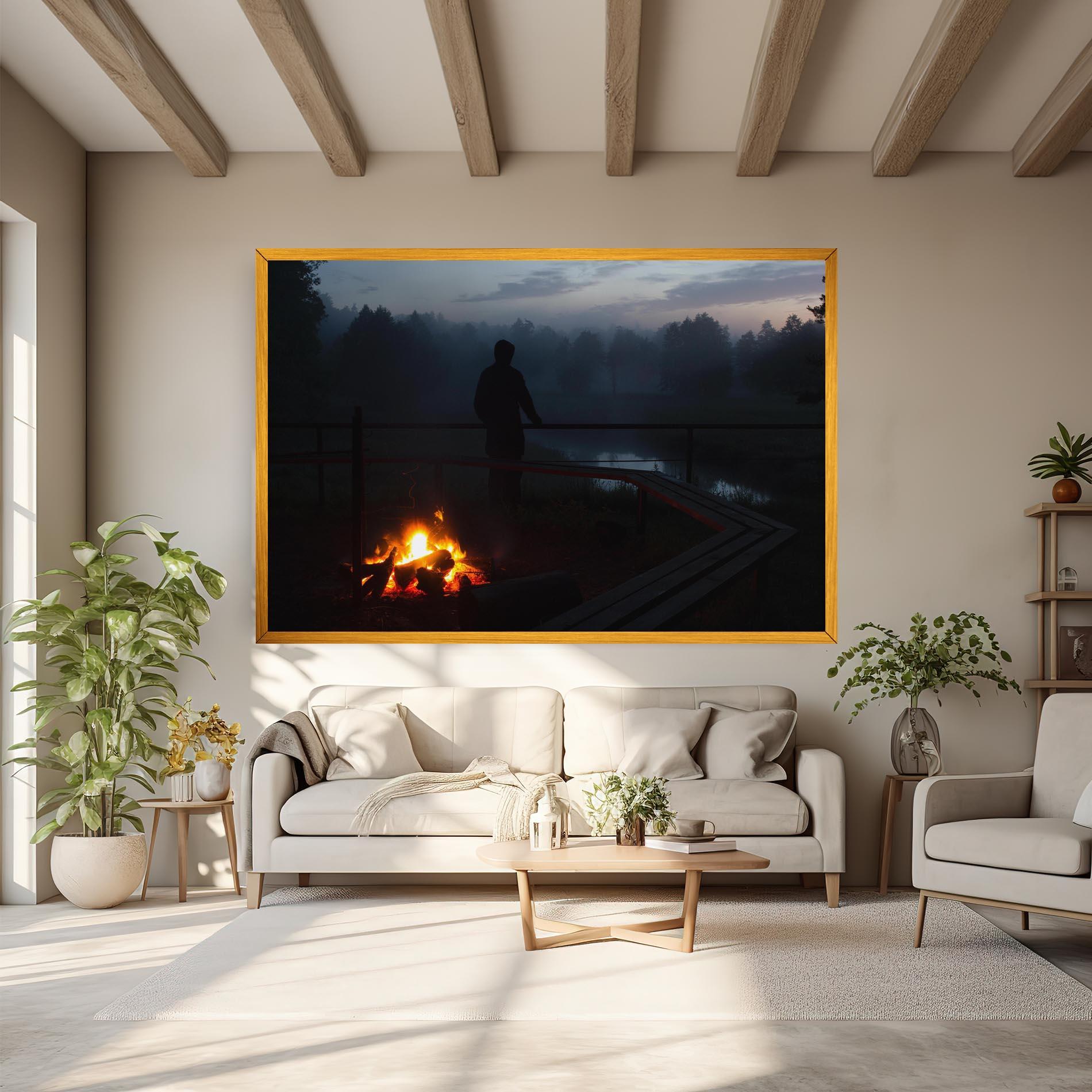 Leinwandbild Beautiful Fire View mockup 6