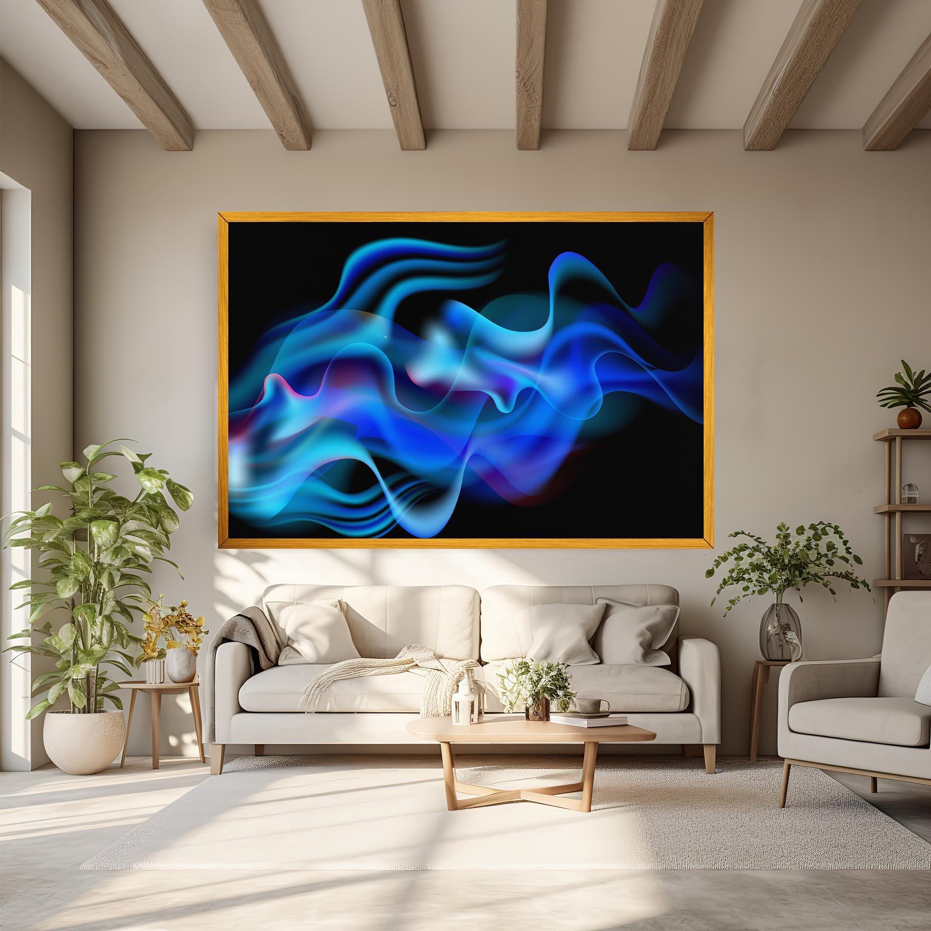 Leinwandbild Blue Fire mockup 6