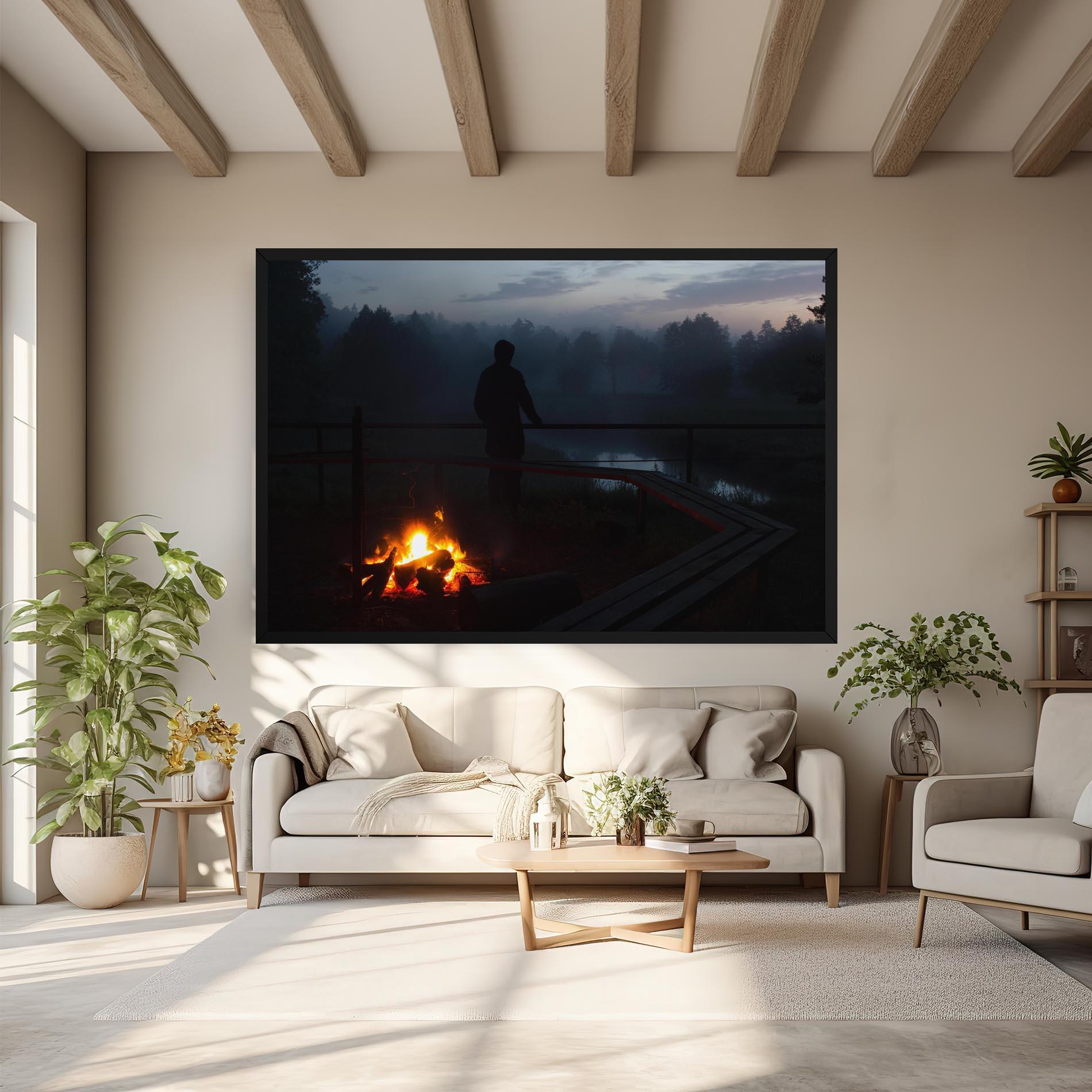 Leinwandbild Beautiful Fire View mockup 6
