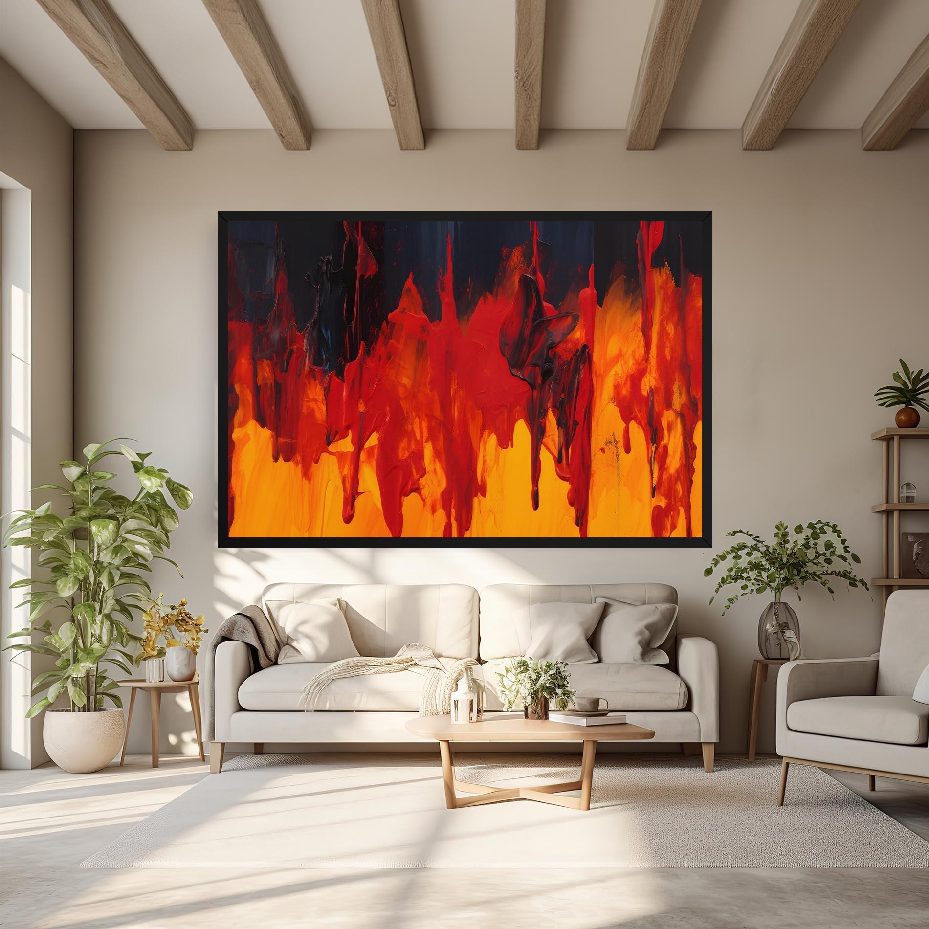 Leinwandbild Colorful Fire Art mockup 6