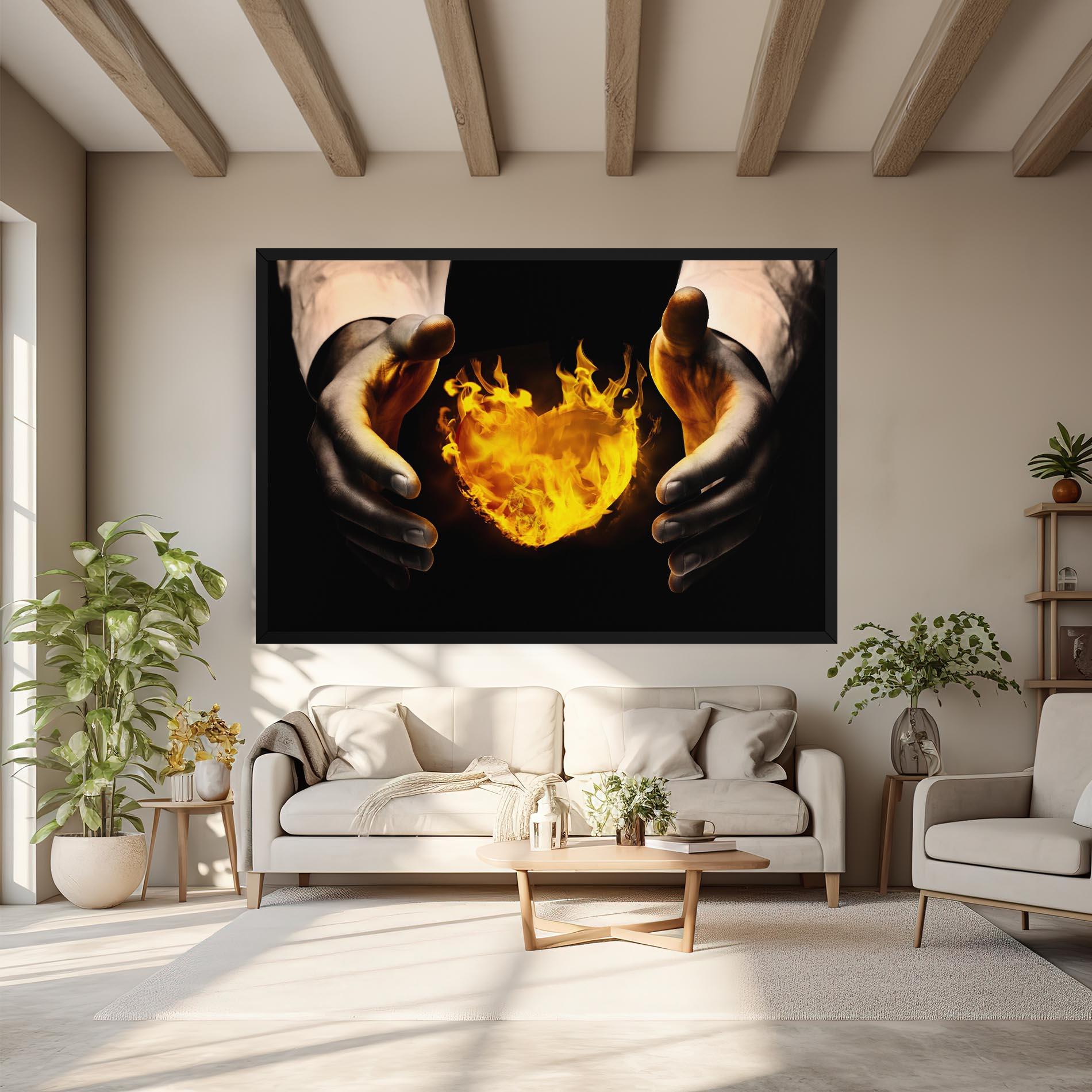 Leinwandbild Fire Heart mockup 6
