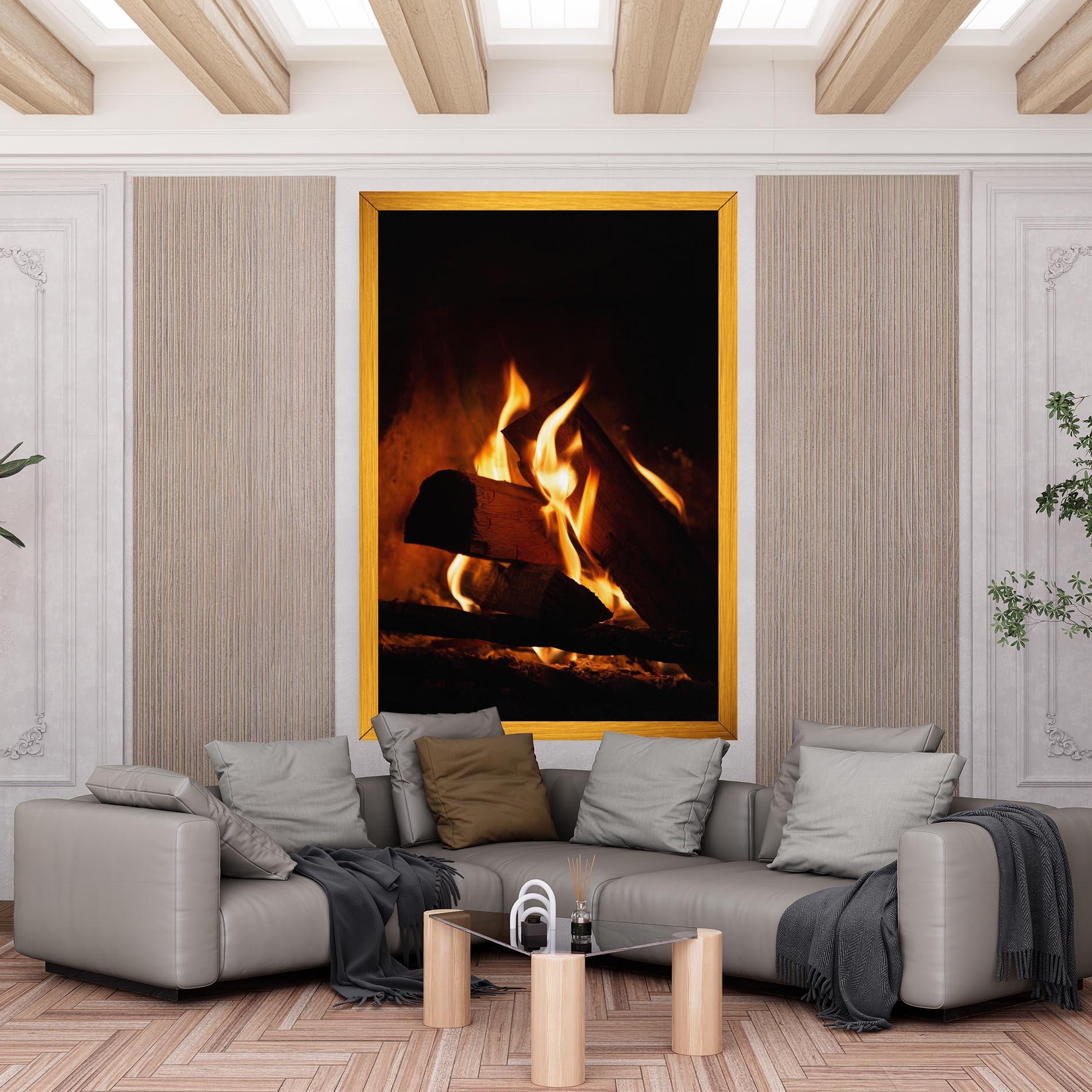 Leinwandbild Fire Wood View mockup 6