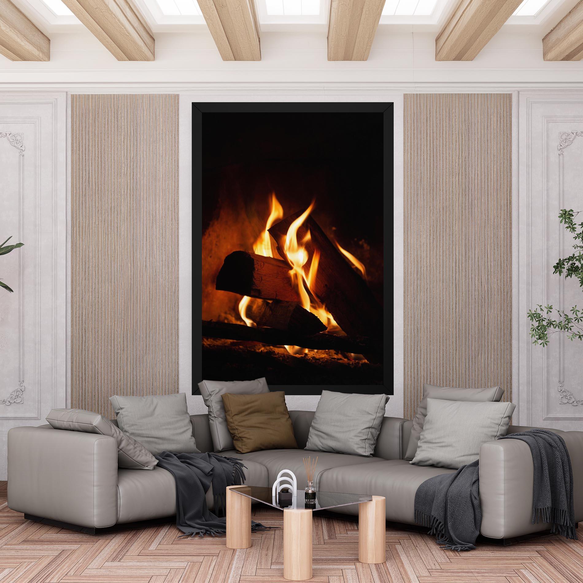 Leinwandbild Fire Wood View mockup 6