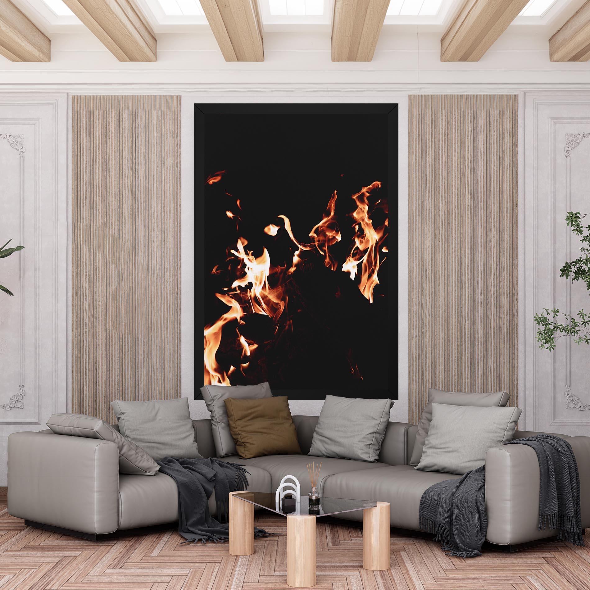 Leinwandbild Red Grey Fire mockup 6