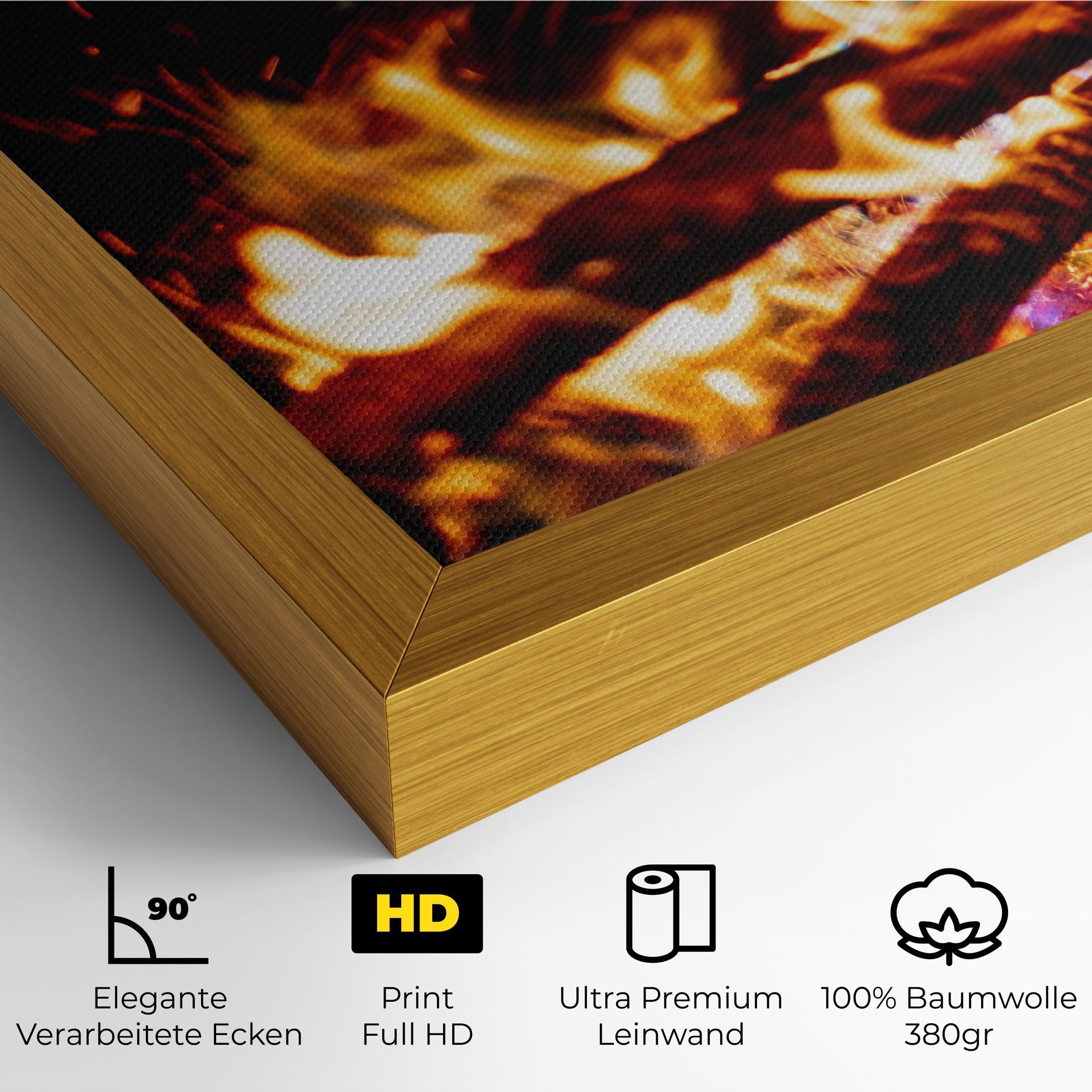 Leinwandbild Blue Green Fire mockup 4