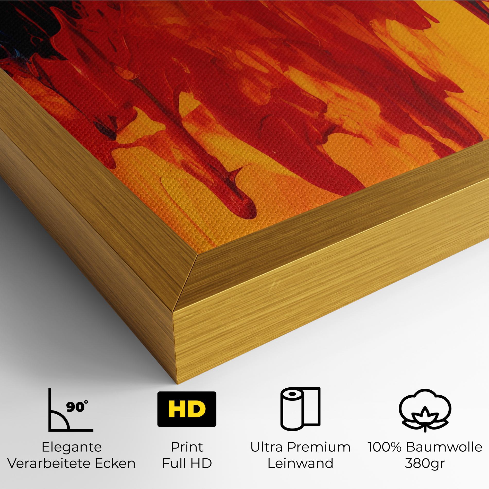 Leinwandbild Colorful Fire Art mockup 4