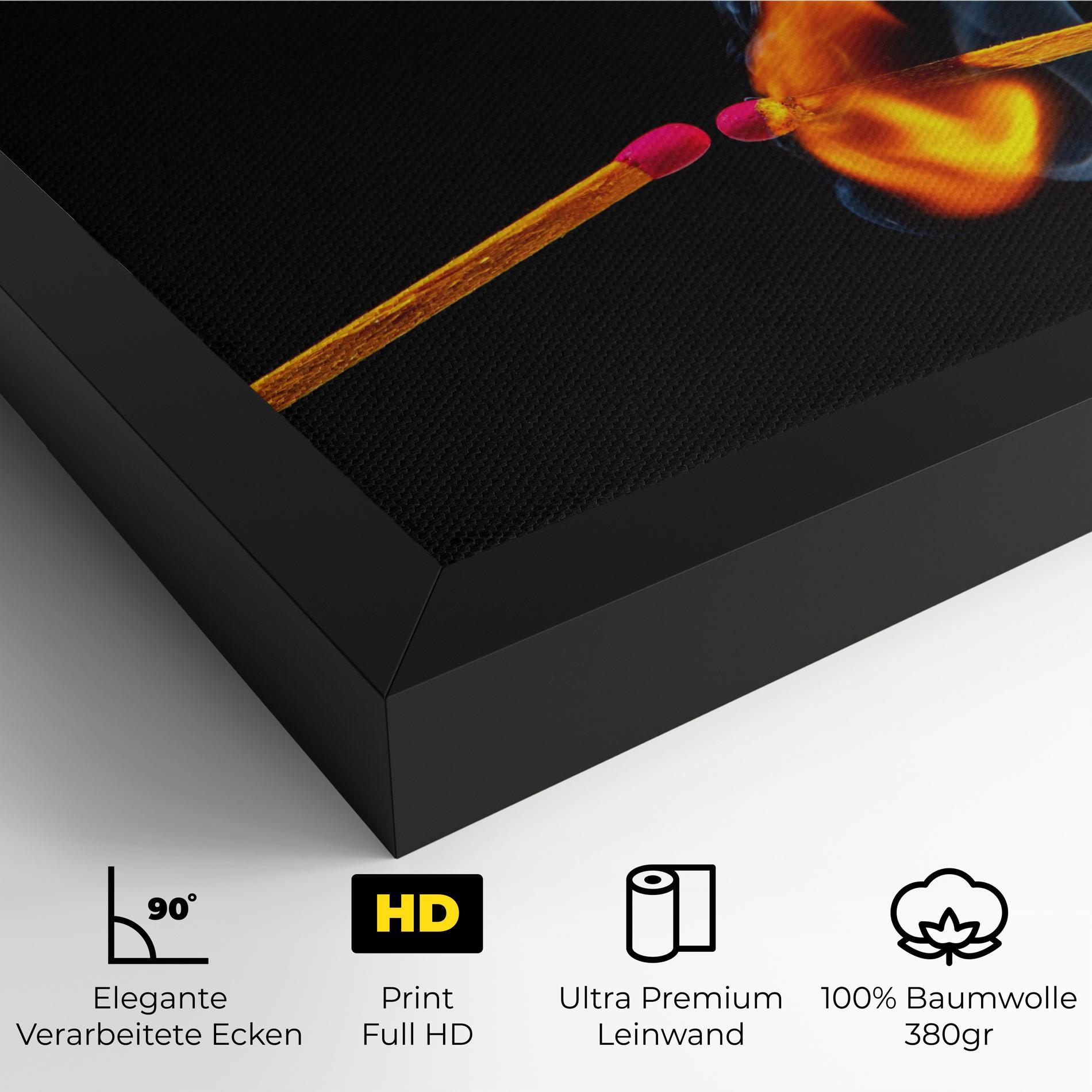 Leinwandbild Burning Smoking Match mockup 4
