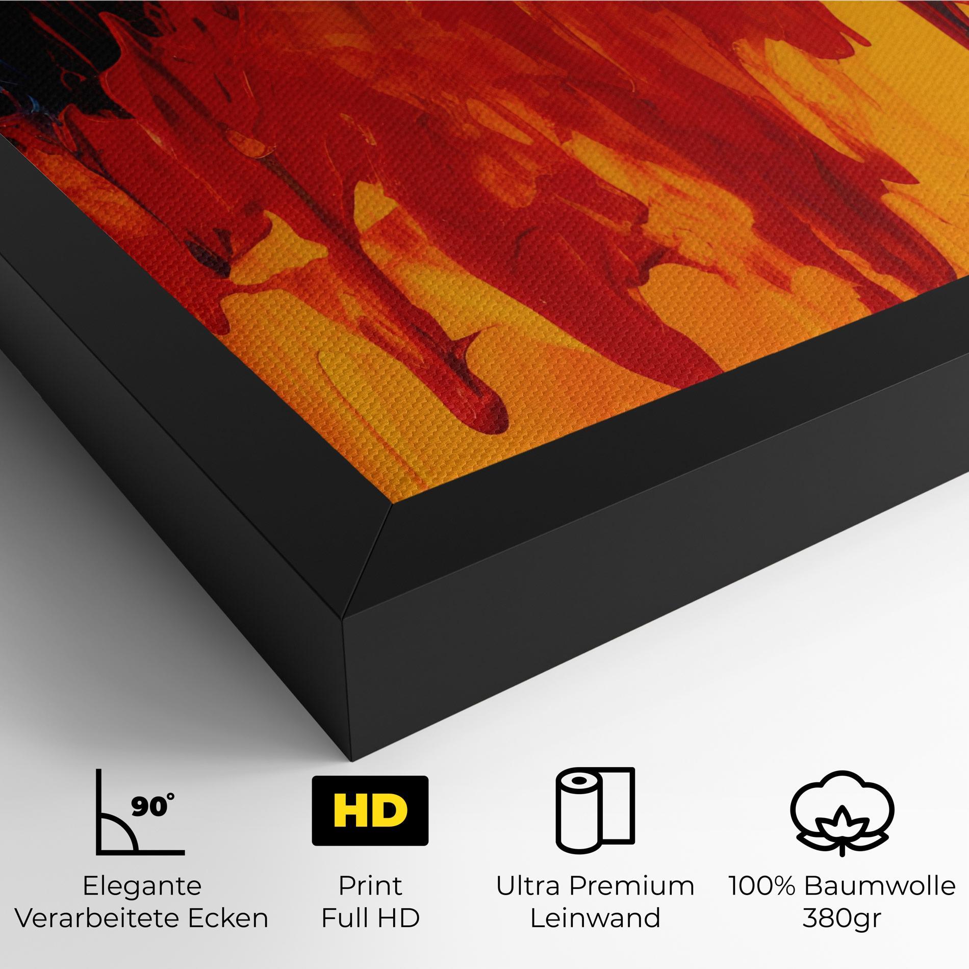 Leinwandbild Colorful Fire Art mockup 4