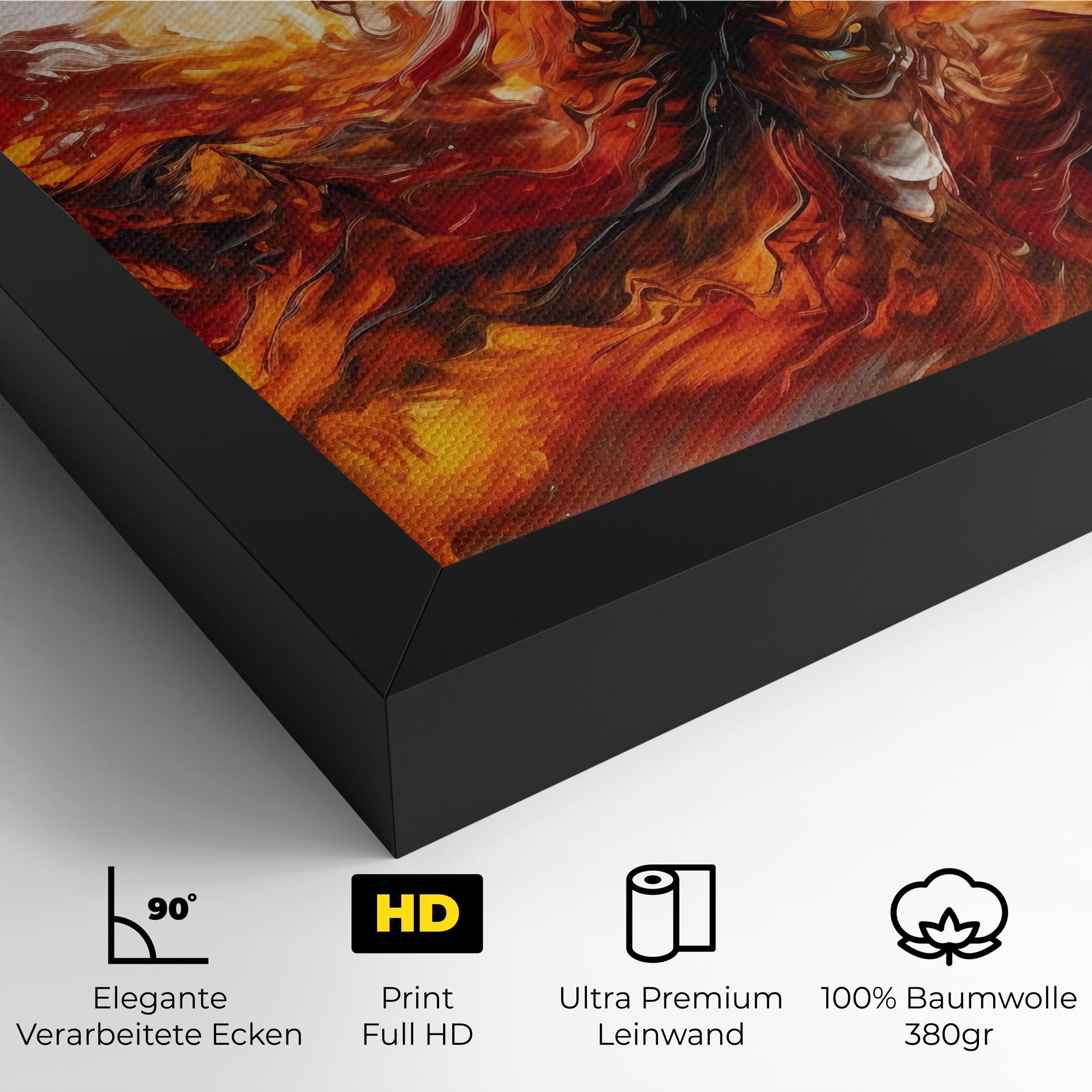 Leinwandbild Fiery Red Orange Art mockup 4