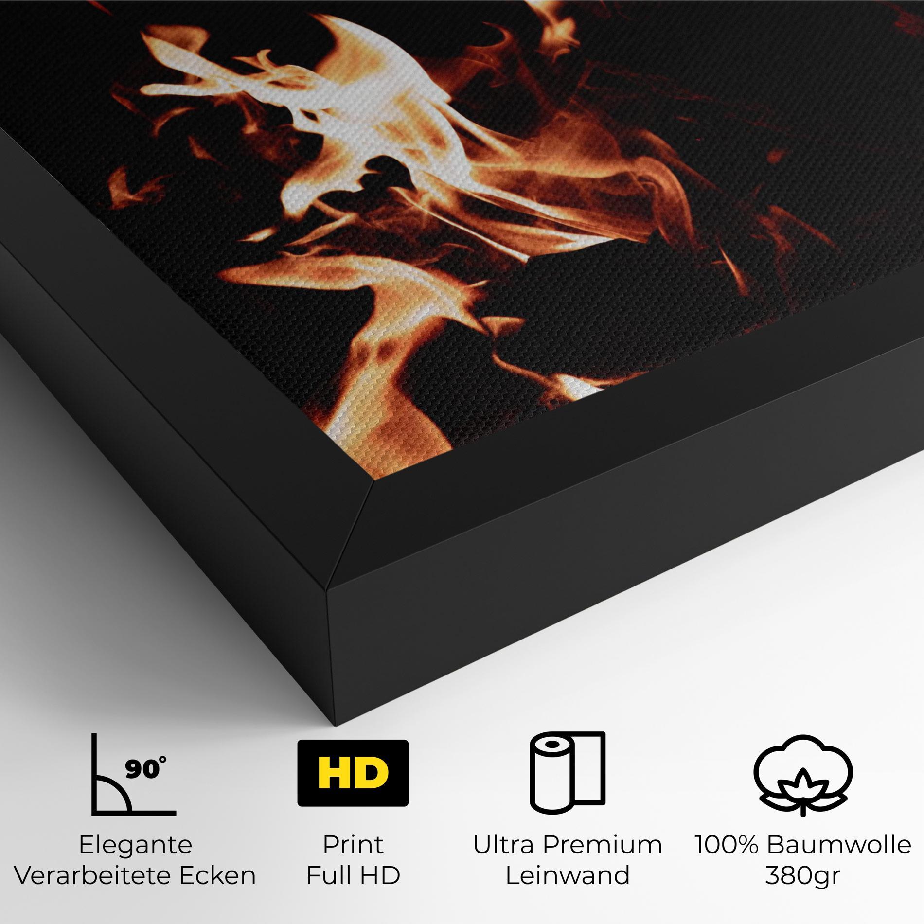 Leinwandbild Red Grey Fire mockup 4