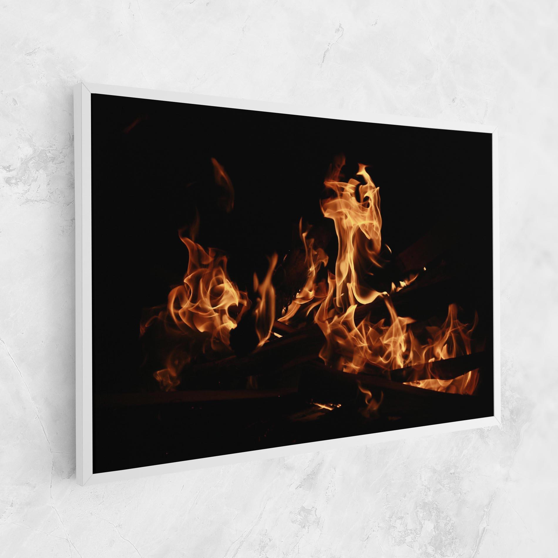 Leinwandbild Fire On Black mockup 1