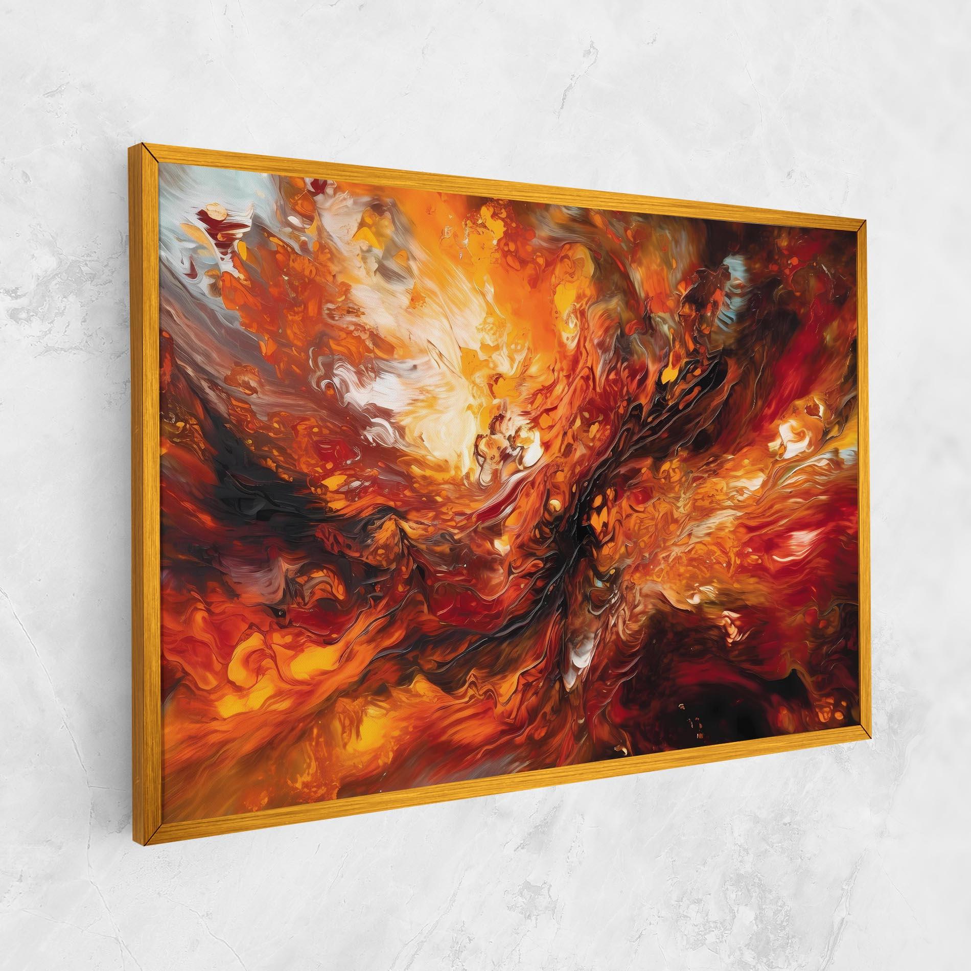 Leinwandbild Fiery Red Orange Art mockup 1
