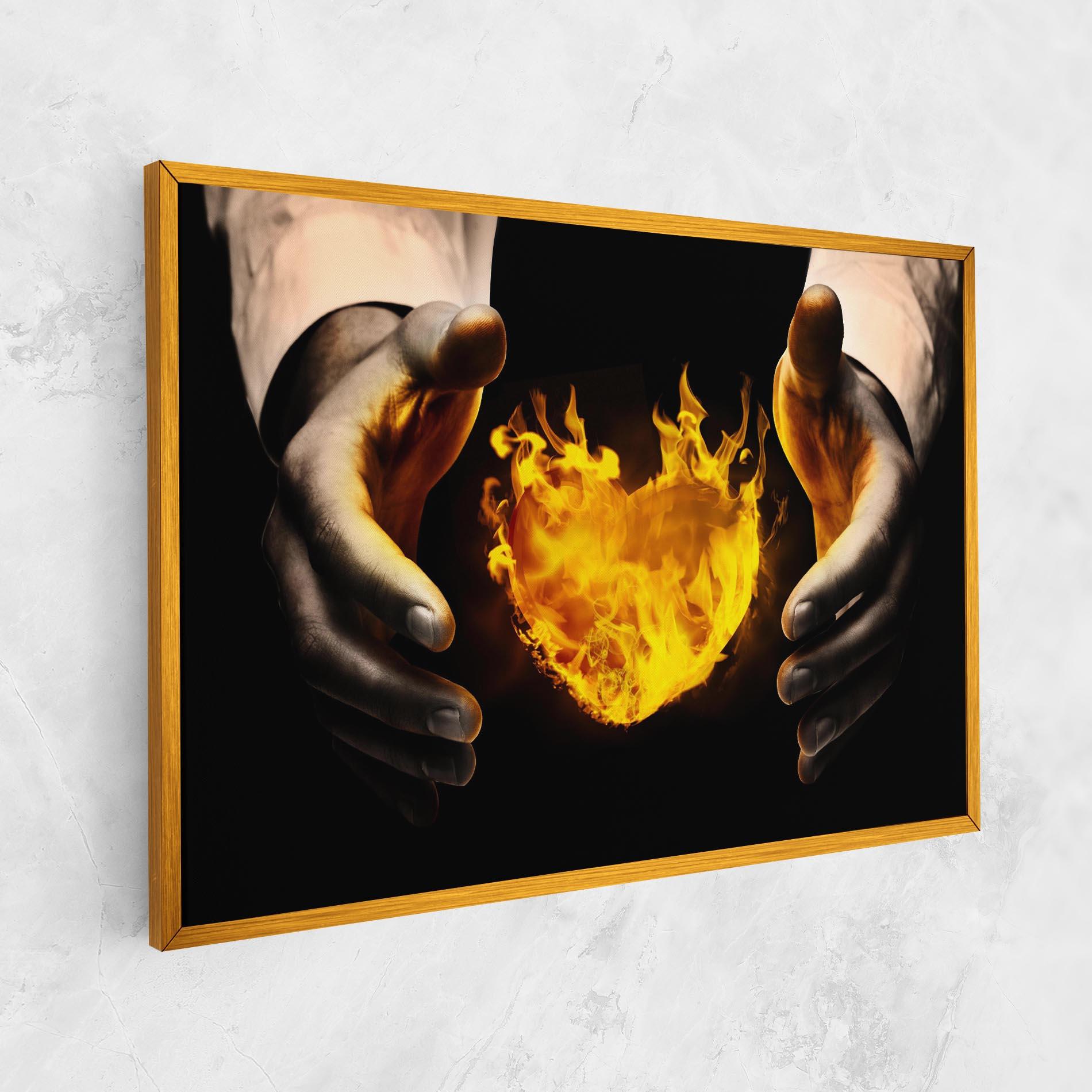Leinwandbild Fire Heart mockup 1