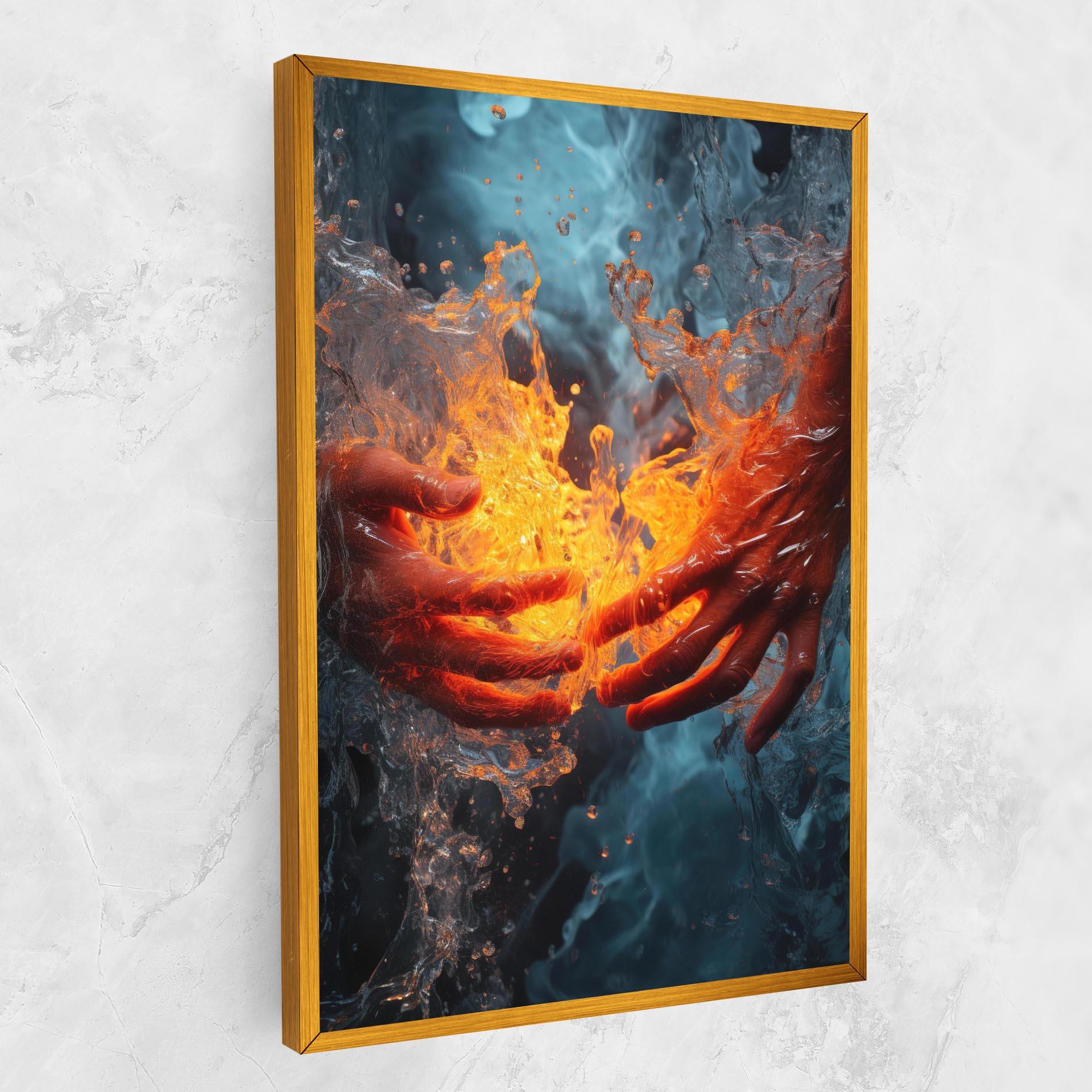 Leinwandbild Fire Water mockup 1