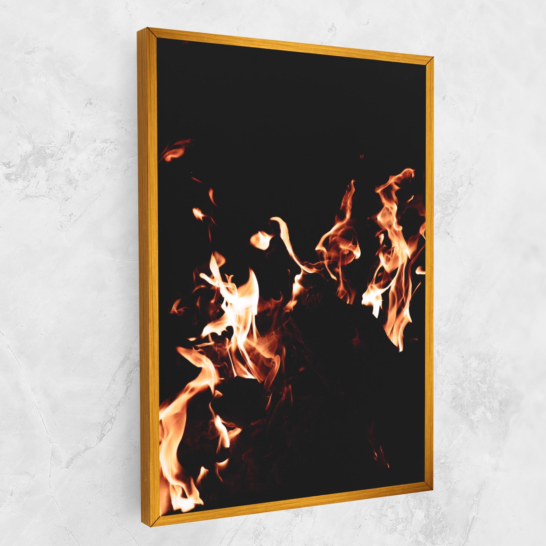 Leinwandbild Red Grey Fire mockup 1