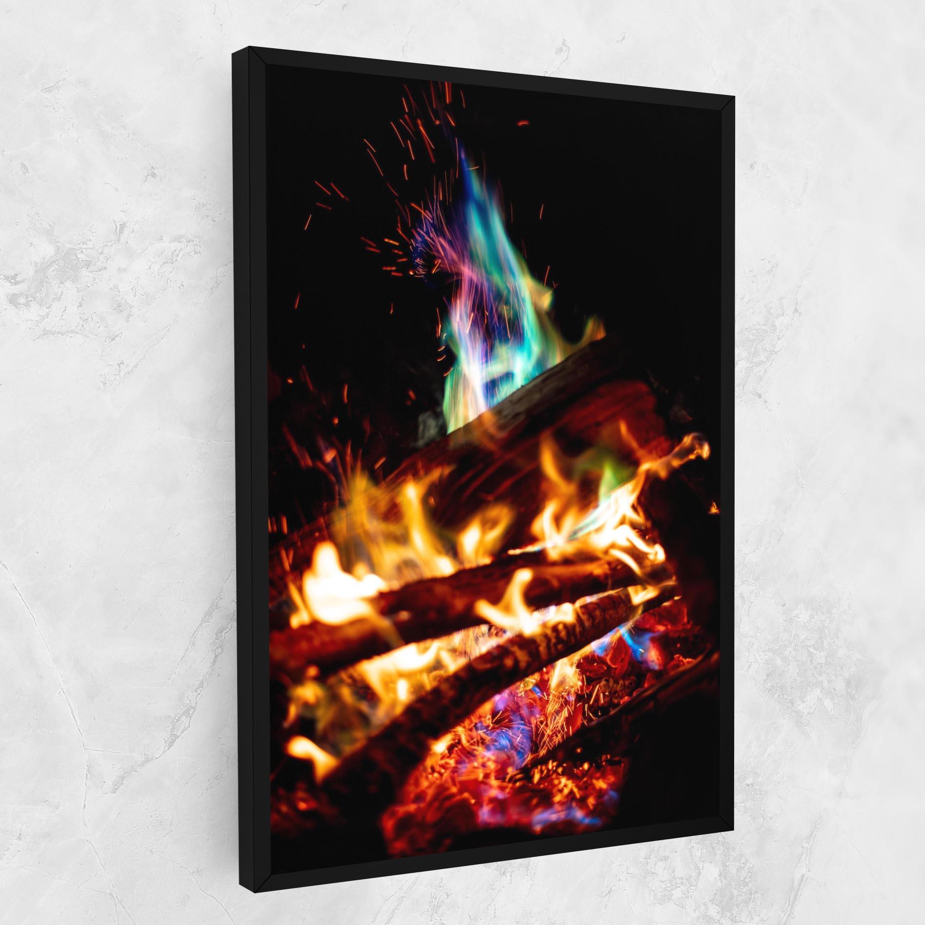 Leinwandbild Blue Green Fire mockup 1