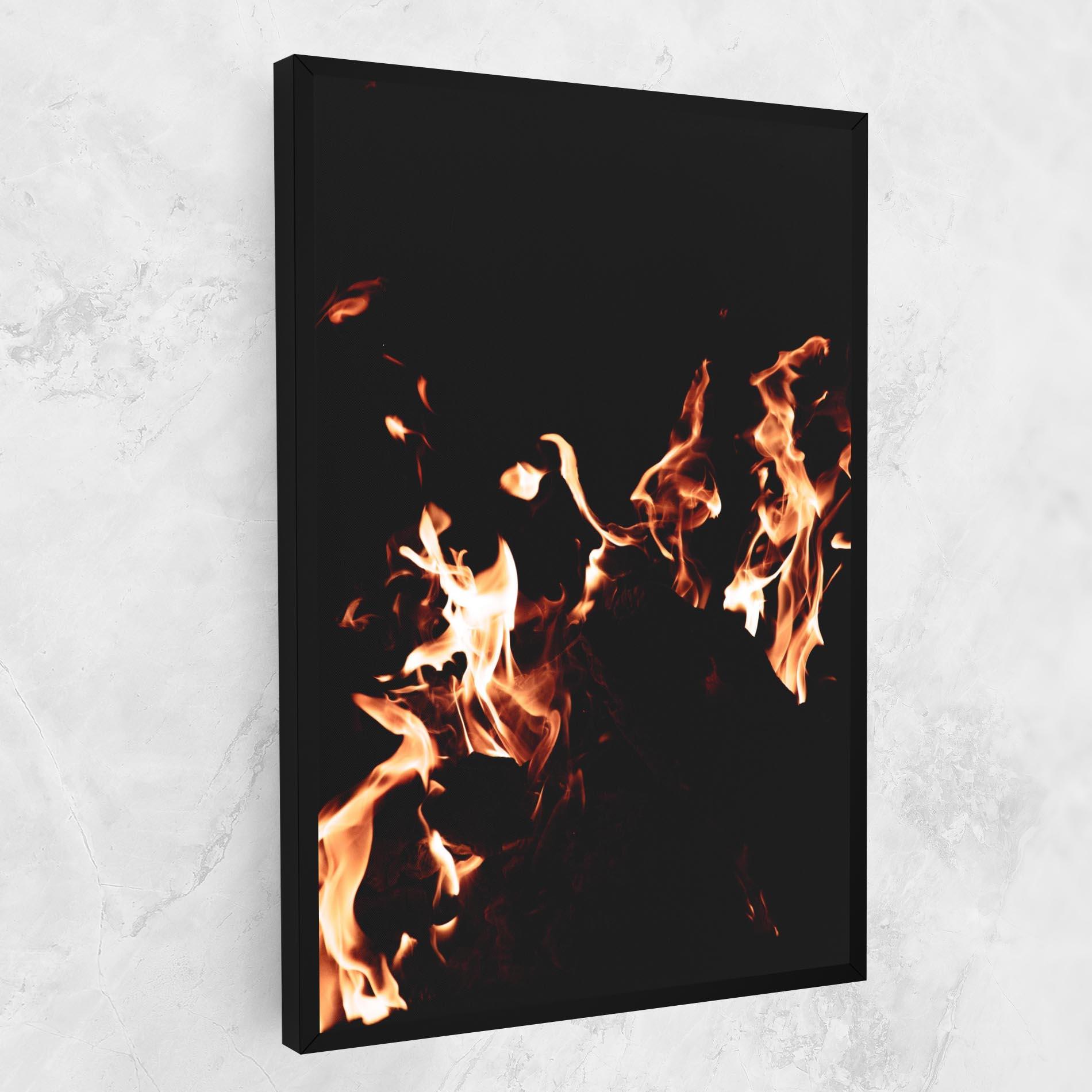 Leinwandbild Red Grey Fire mockup 1