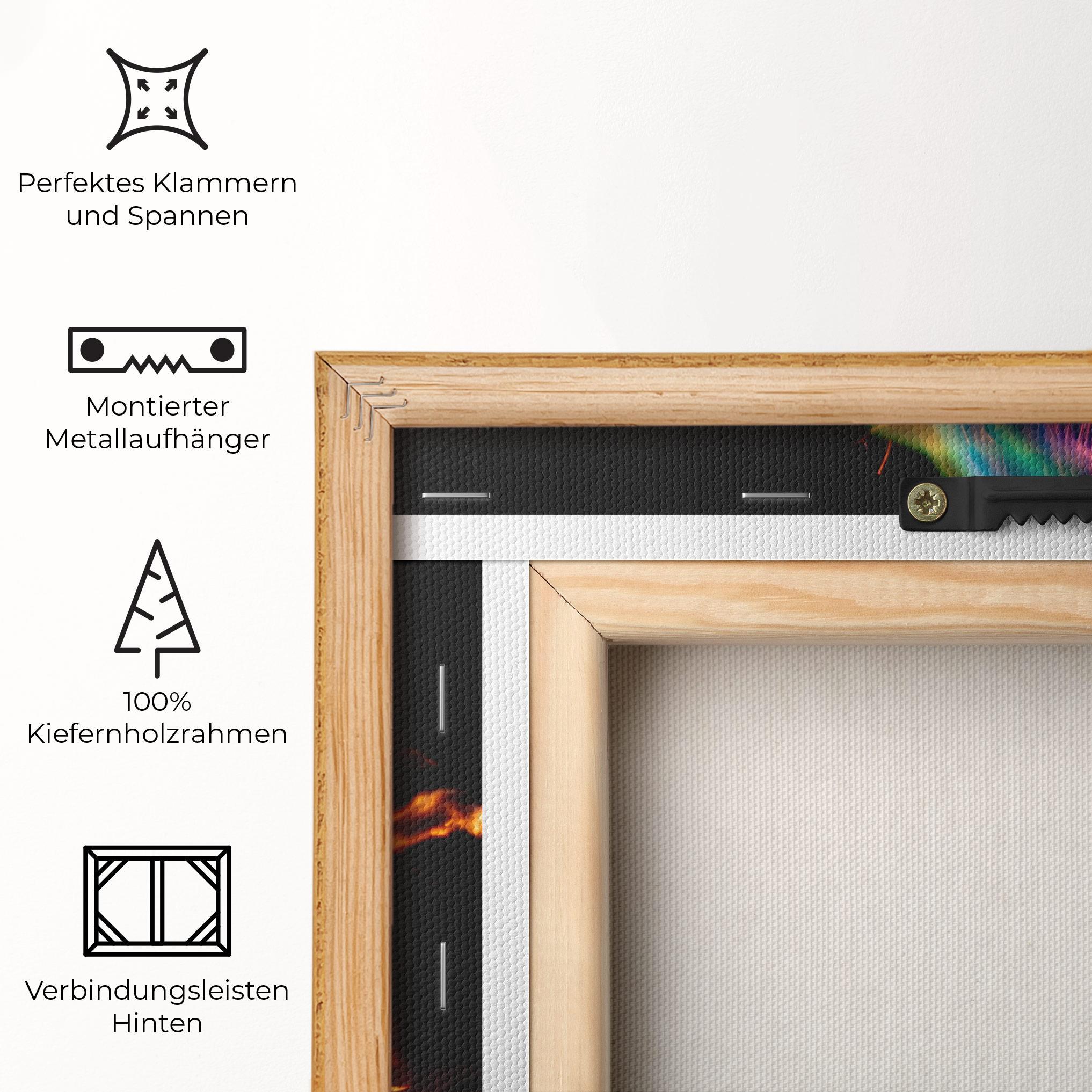 Leinwandbild Blue Green Fire mockup 5