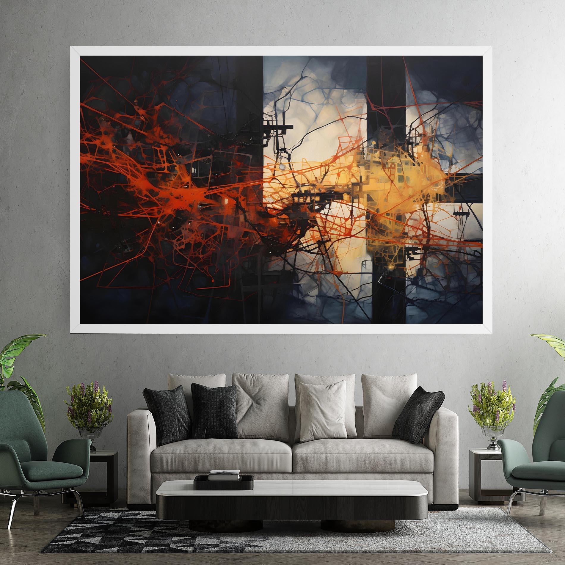 Leinwandbild Abstract Fire Style mockup 7